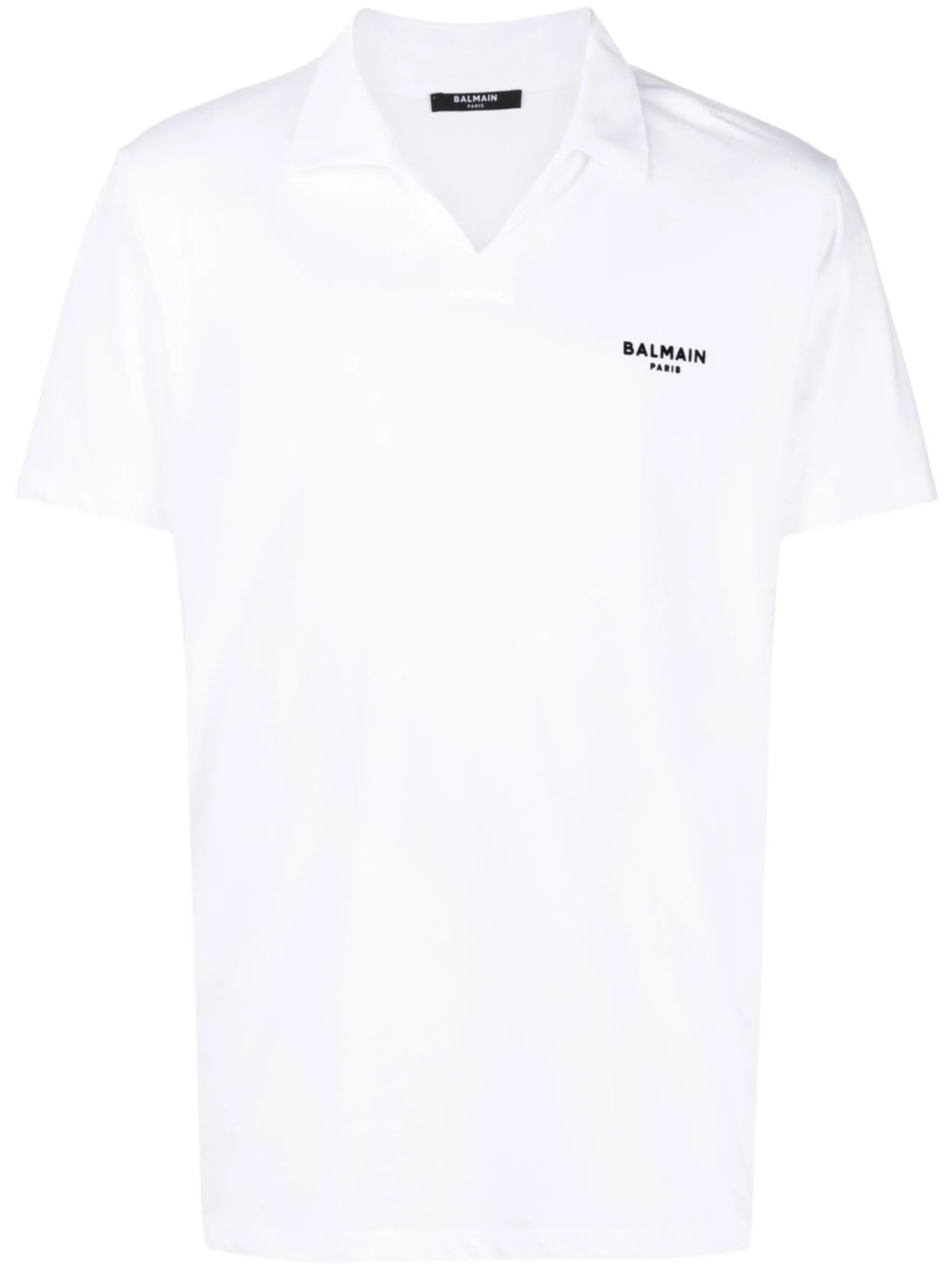wingtip-collar cotton polo shirt