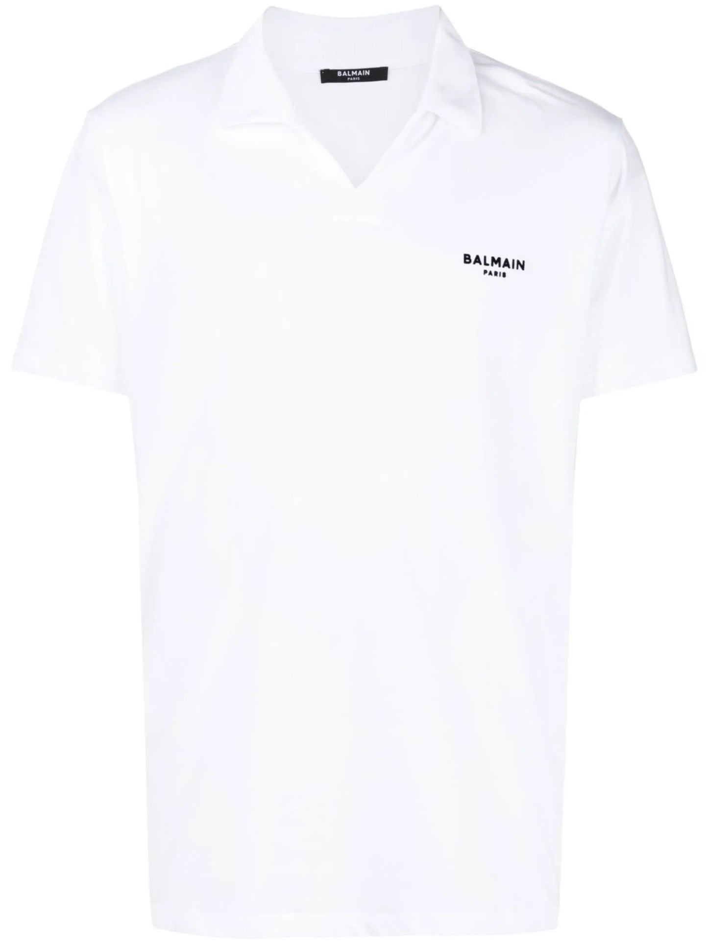 wingtip-collar cotton polo shirt