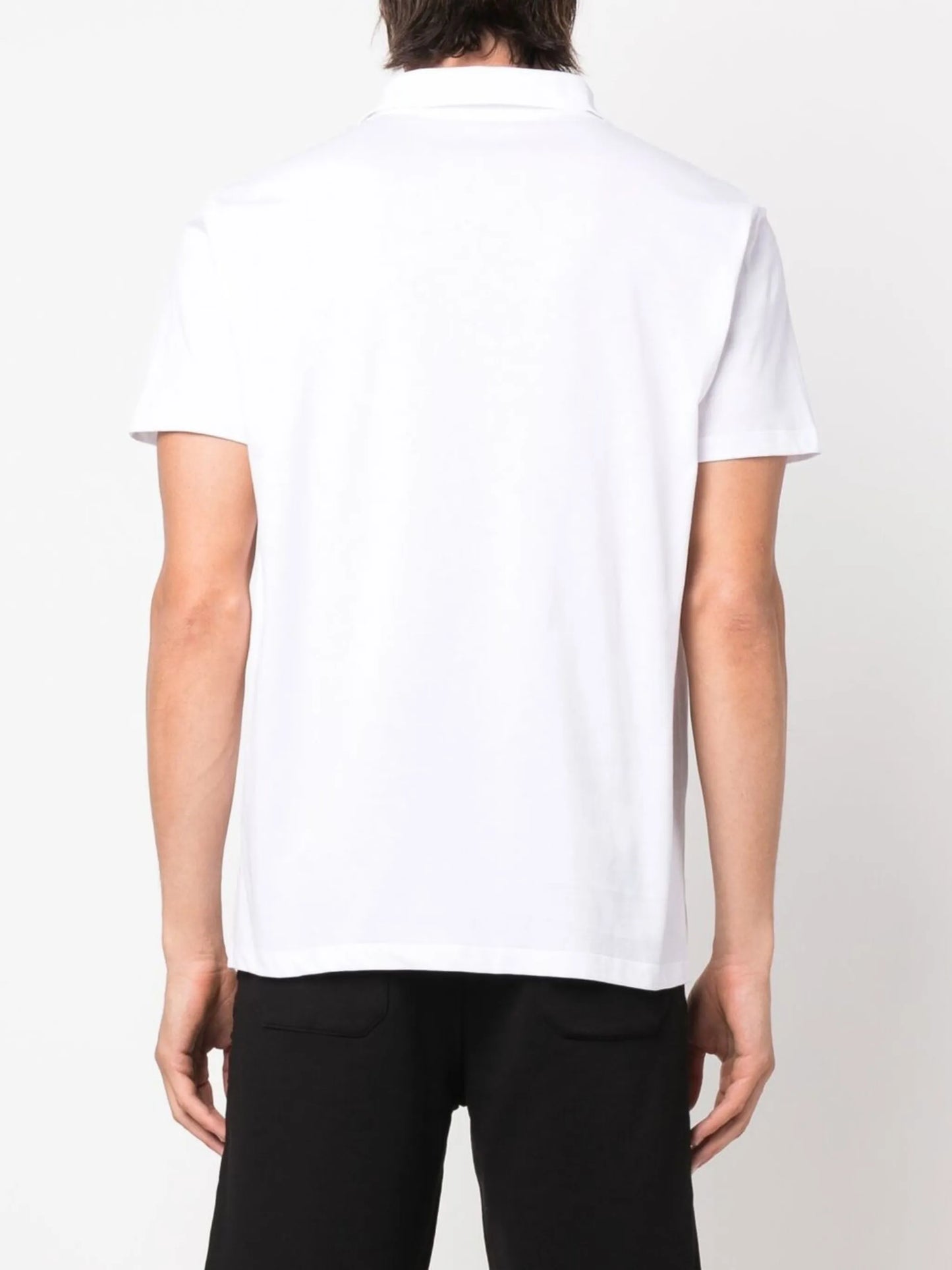 wingtip-collar cotton polo shirt
