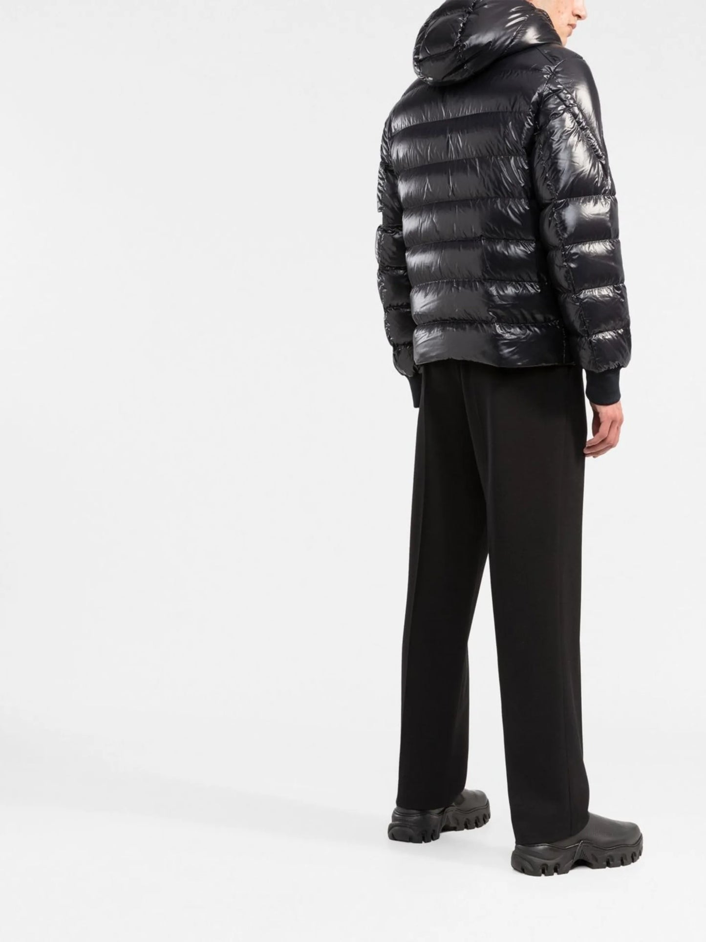 hooded feather down jacket