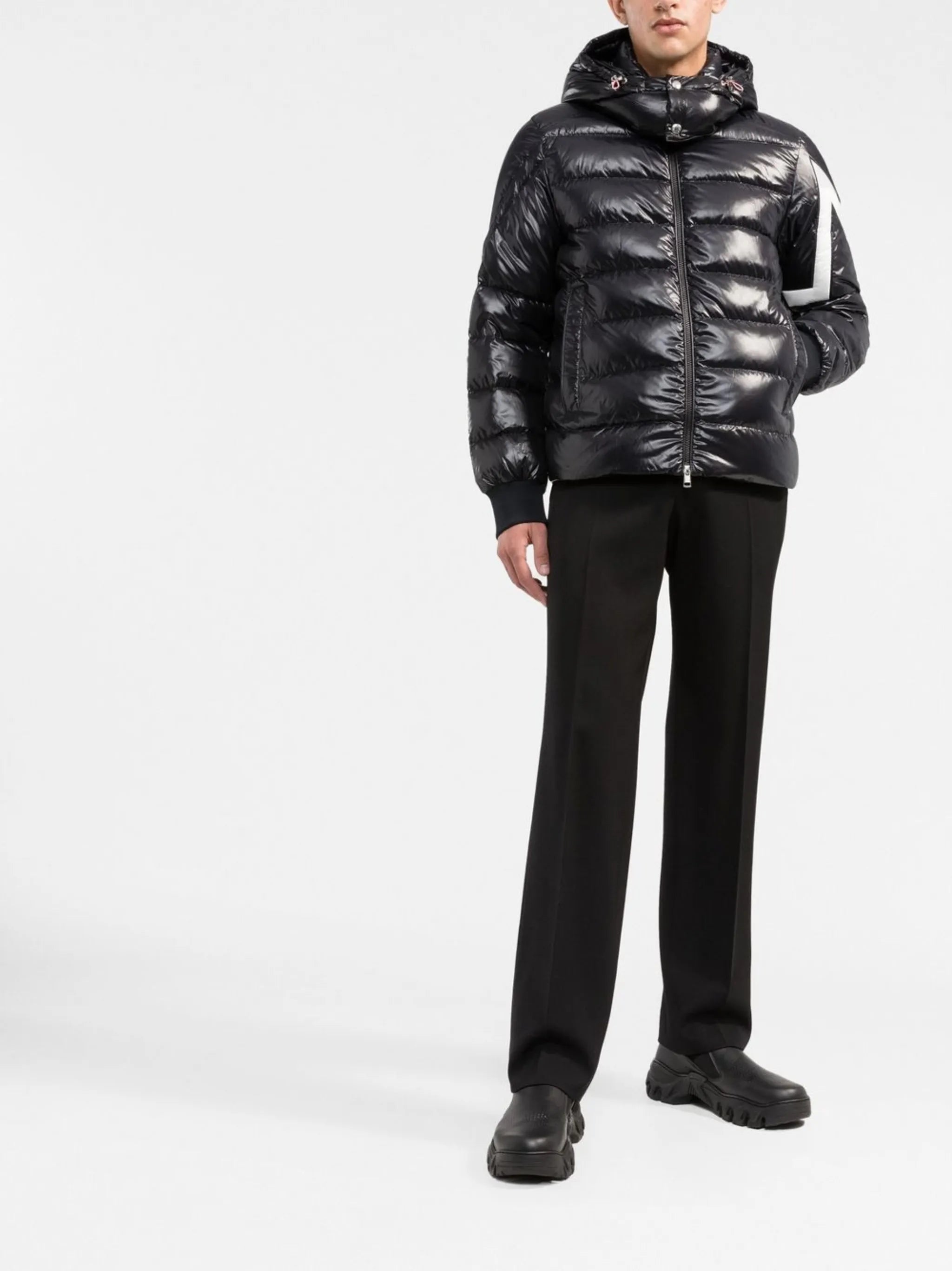hooded feather down jacket
