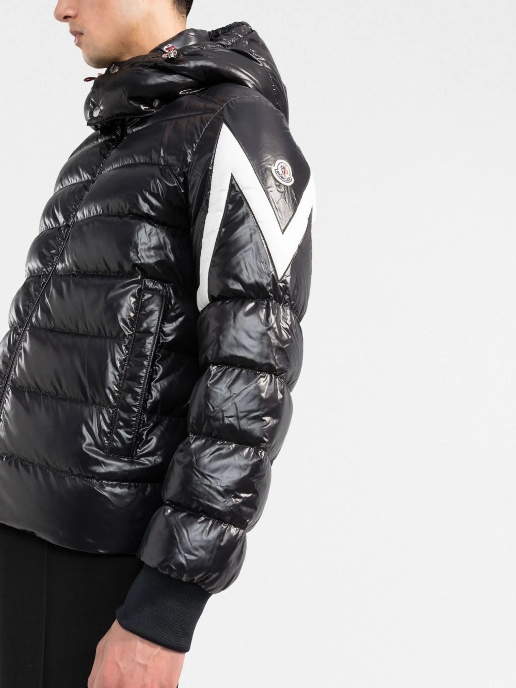 hooded feather down jacket