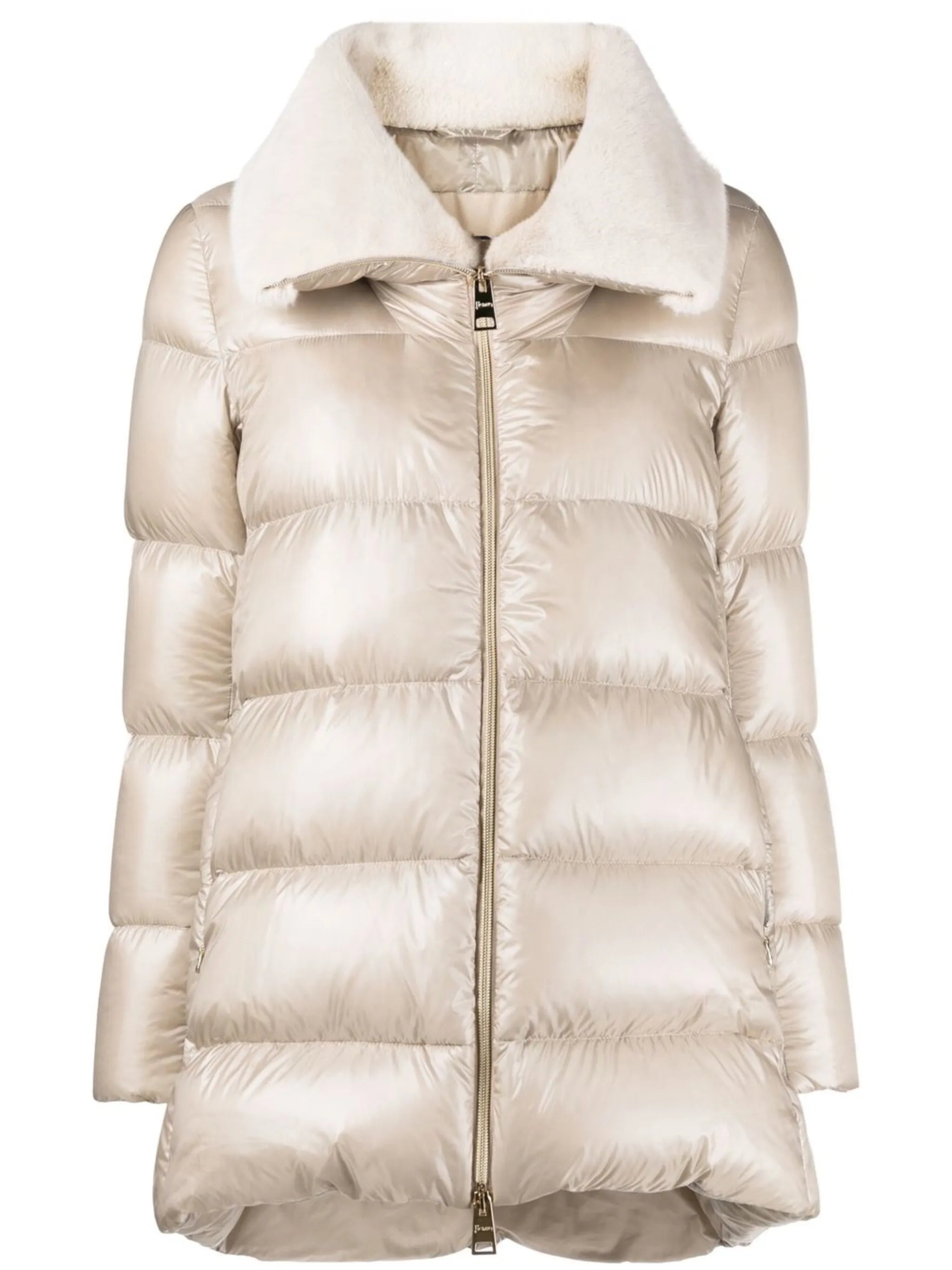 zip-up padded down jacket