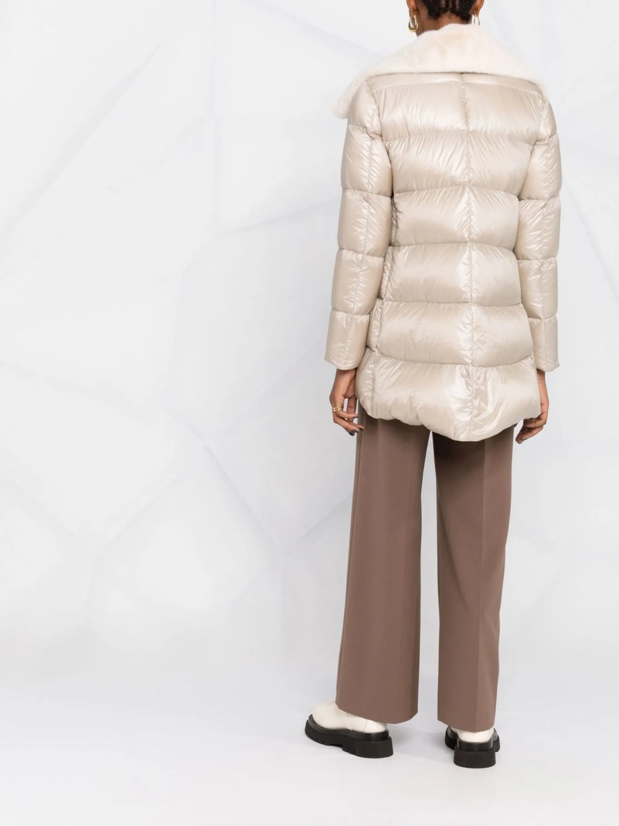 zip-up padded down jacket