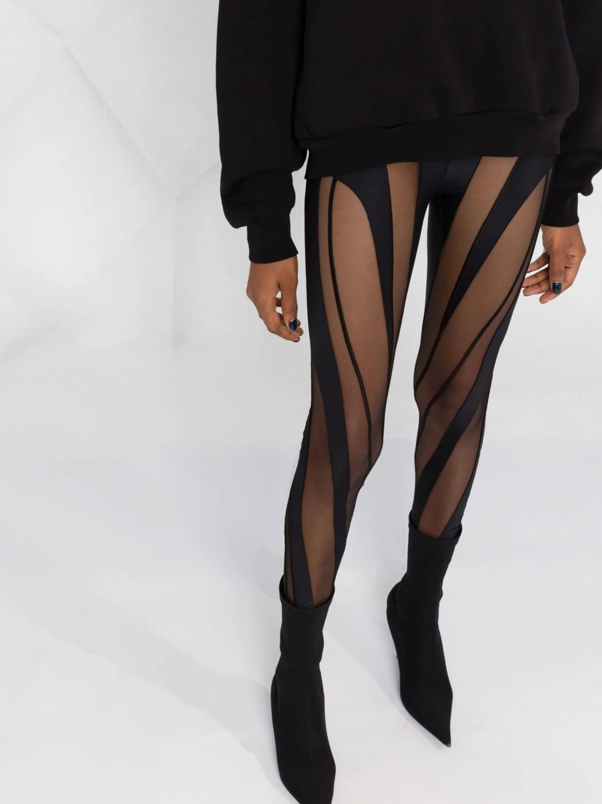 sheer-panelled leggings
