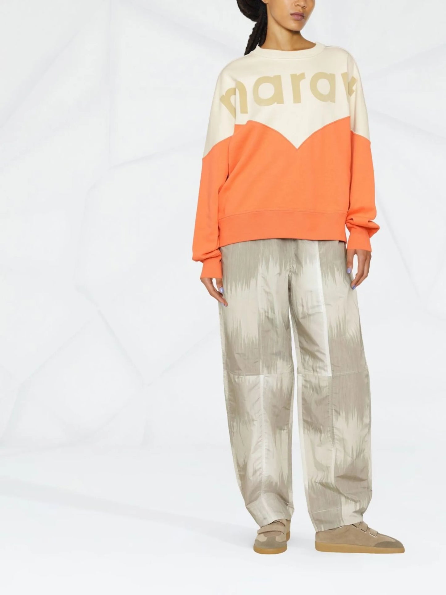 logo-print two-tone sweatshirt