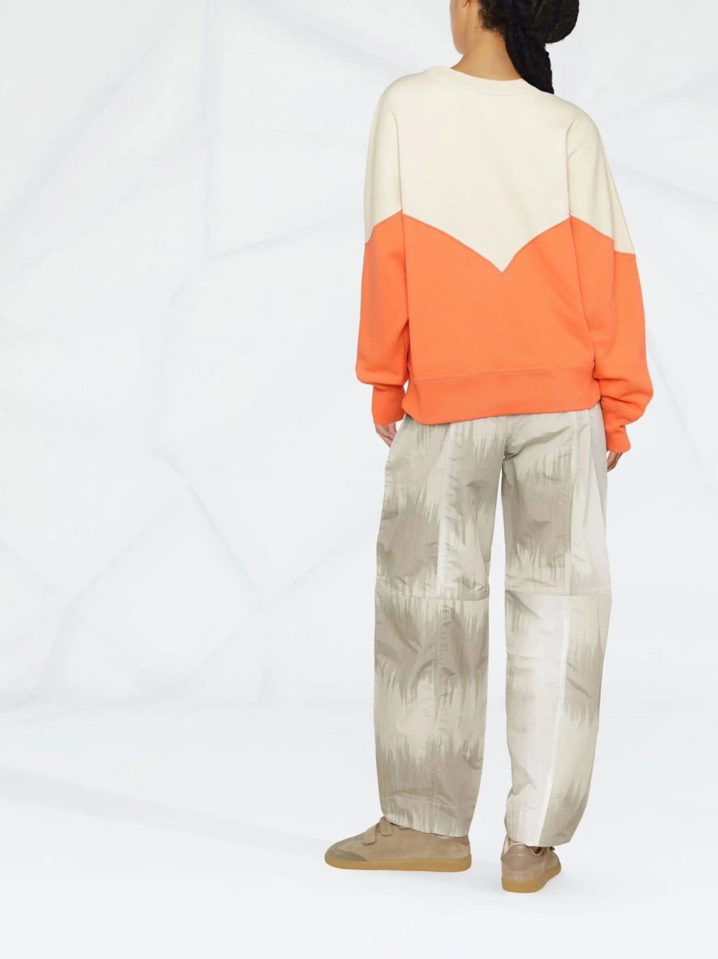 logo-print two-tone sweatshirt