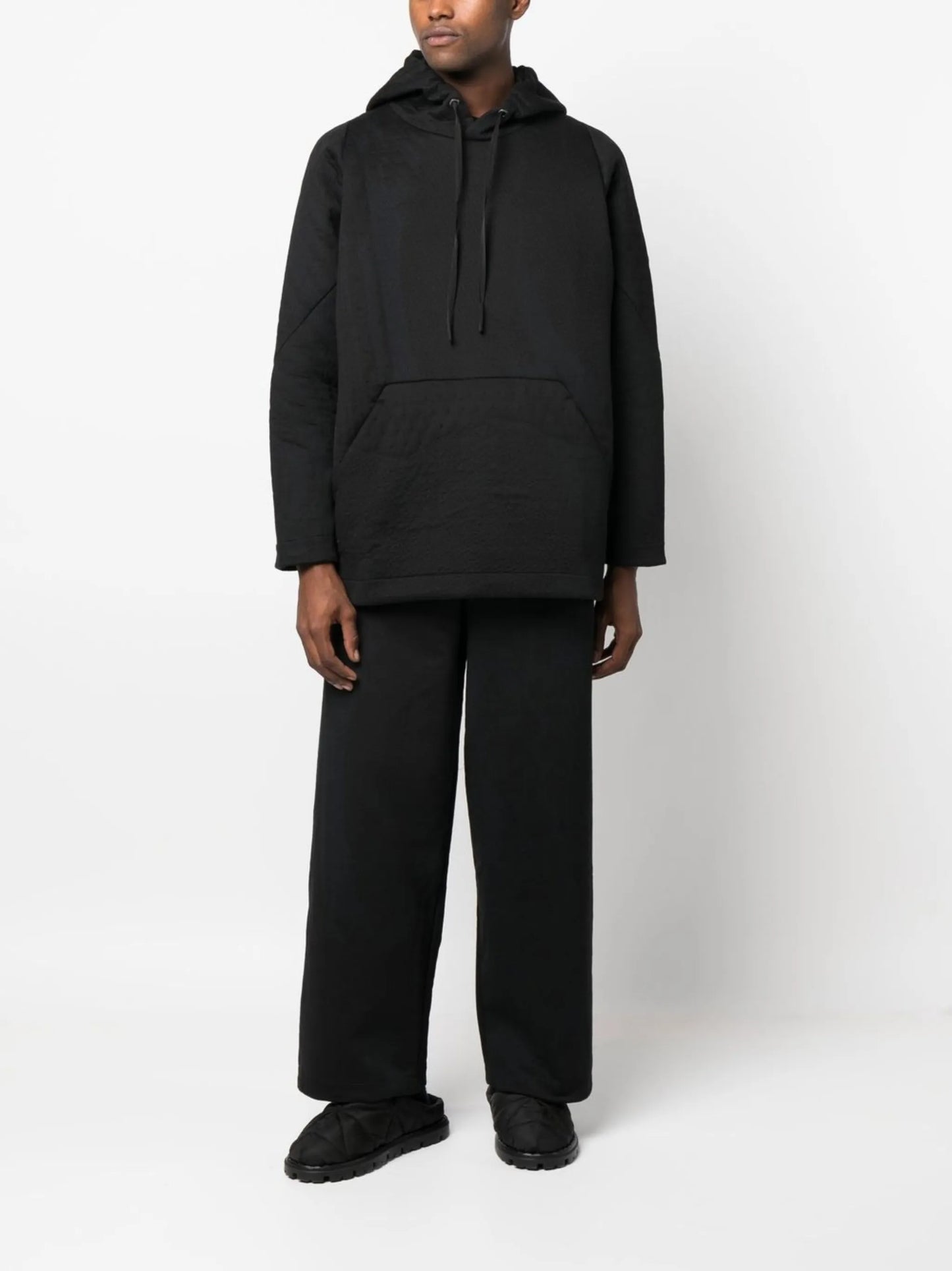 elasticated waist wide leg trousers