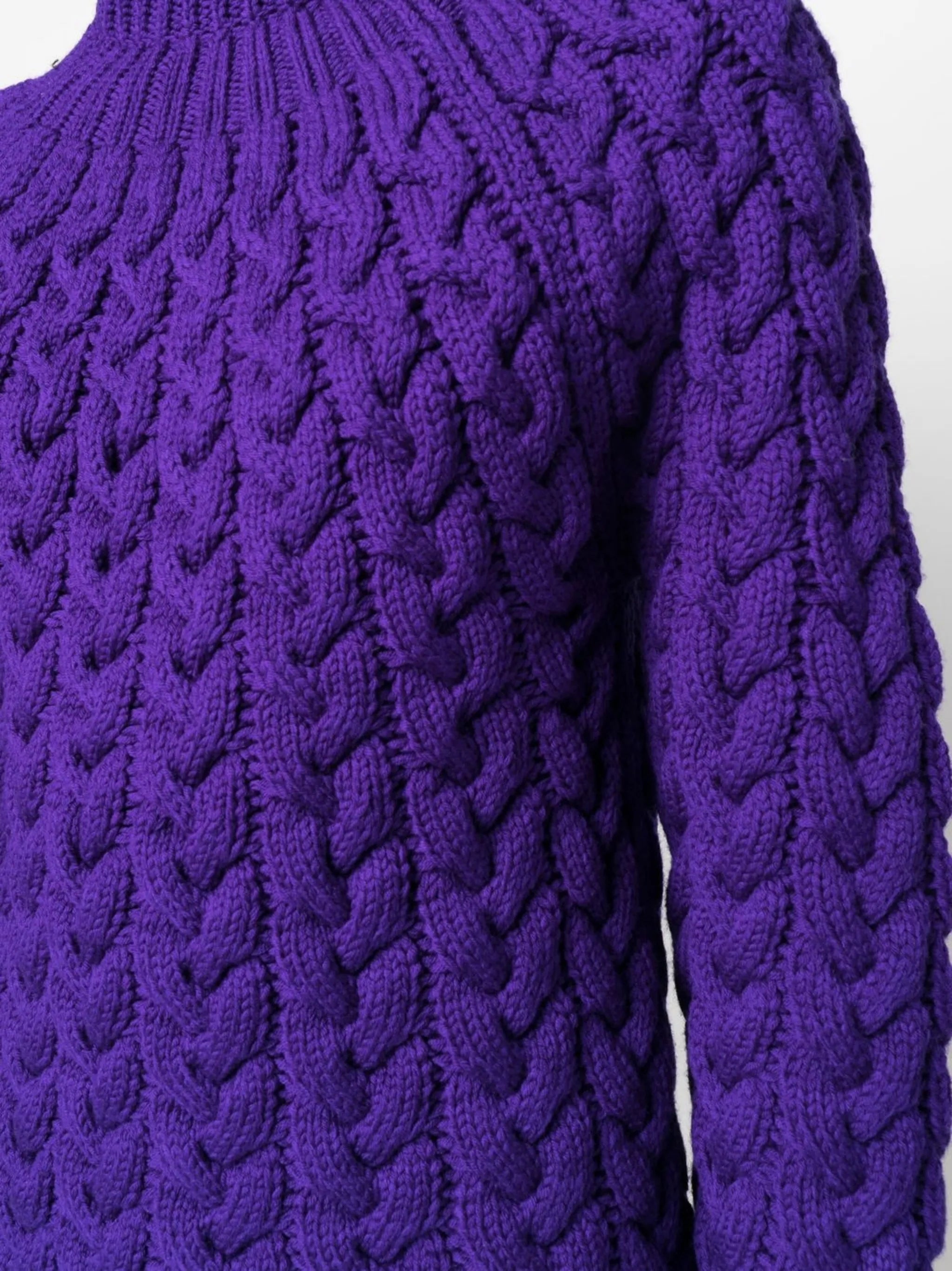 cable-knit wool jumper