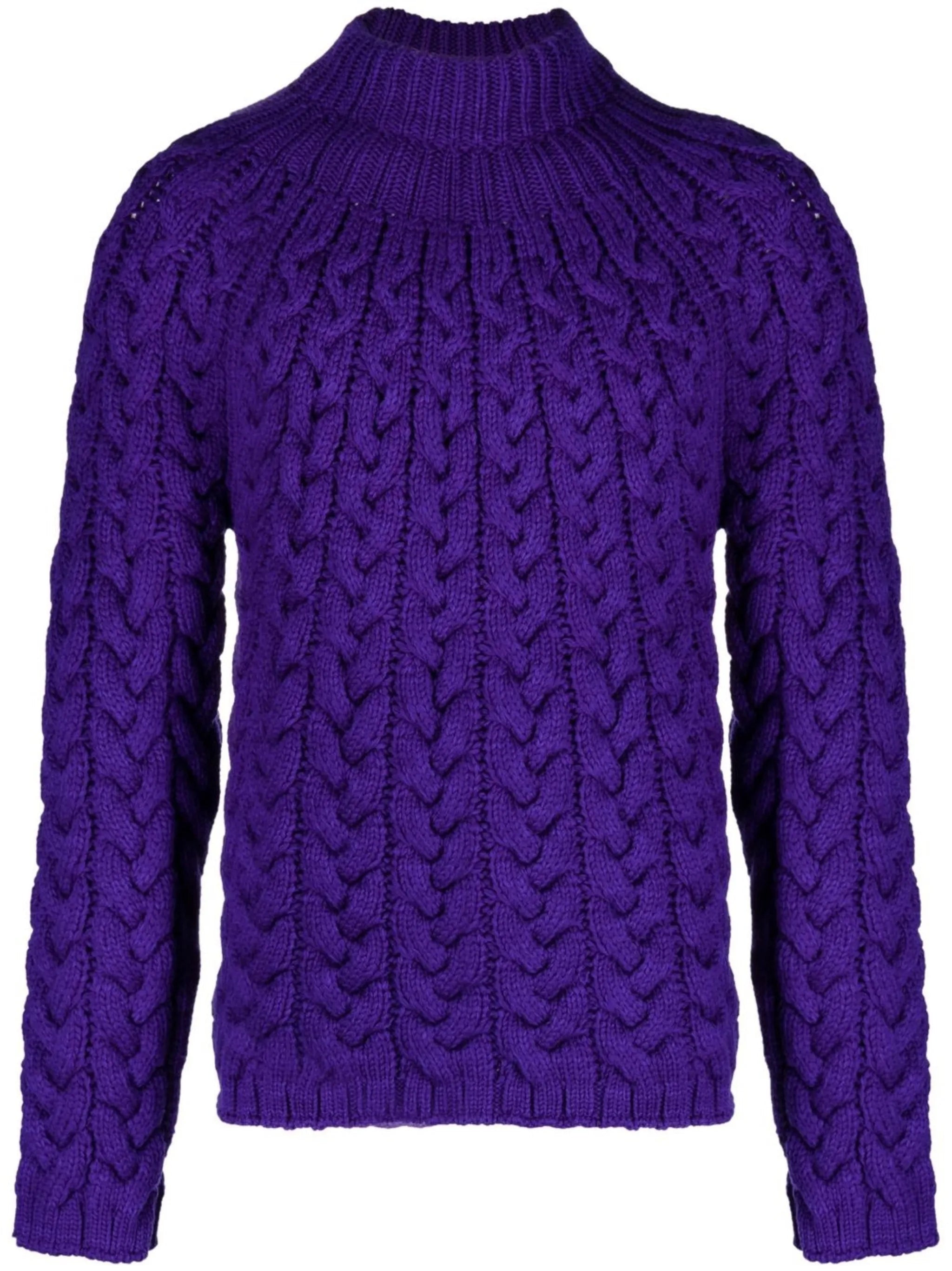 cable-knit wool jumper
