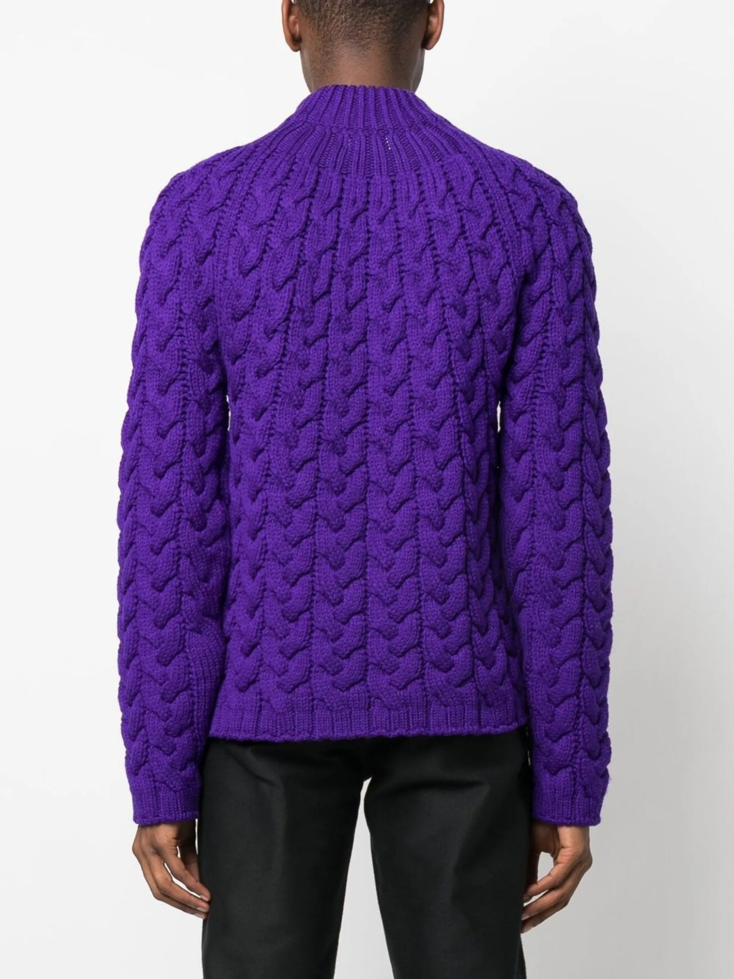 cable-knit wool jumper