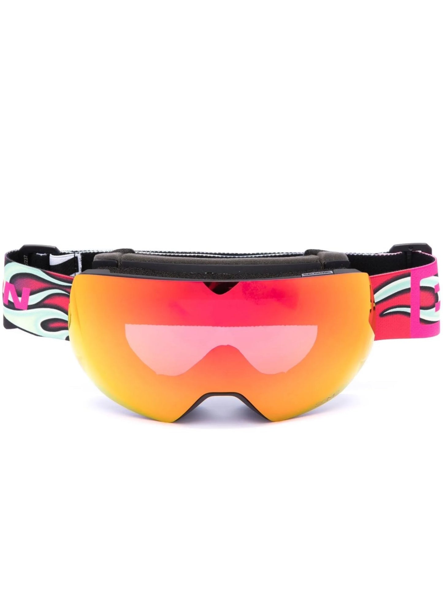 X Salomon flame-print strap ski goggles