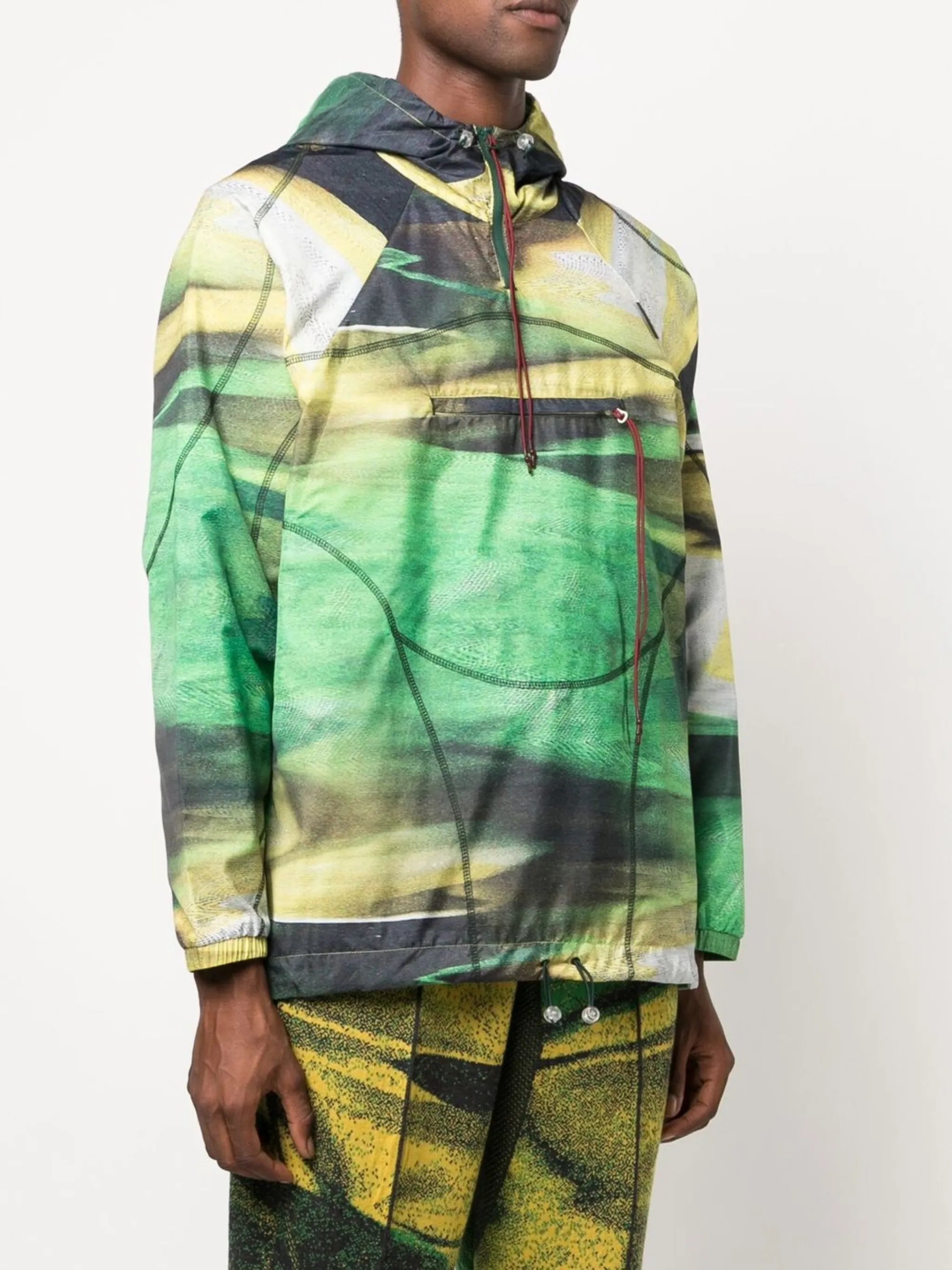 graphic-print hooded jacket