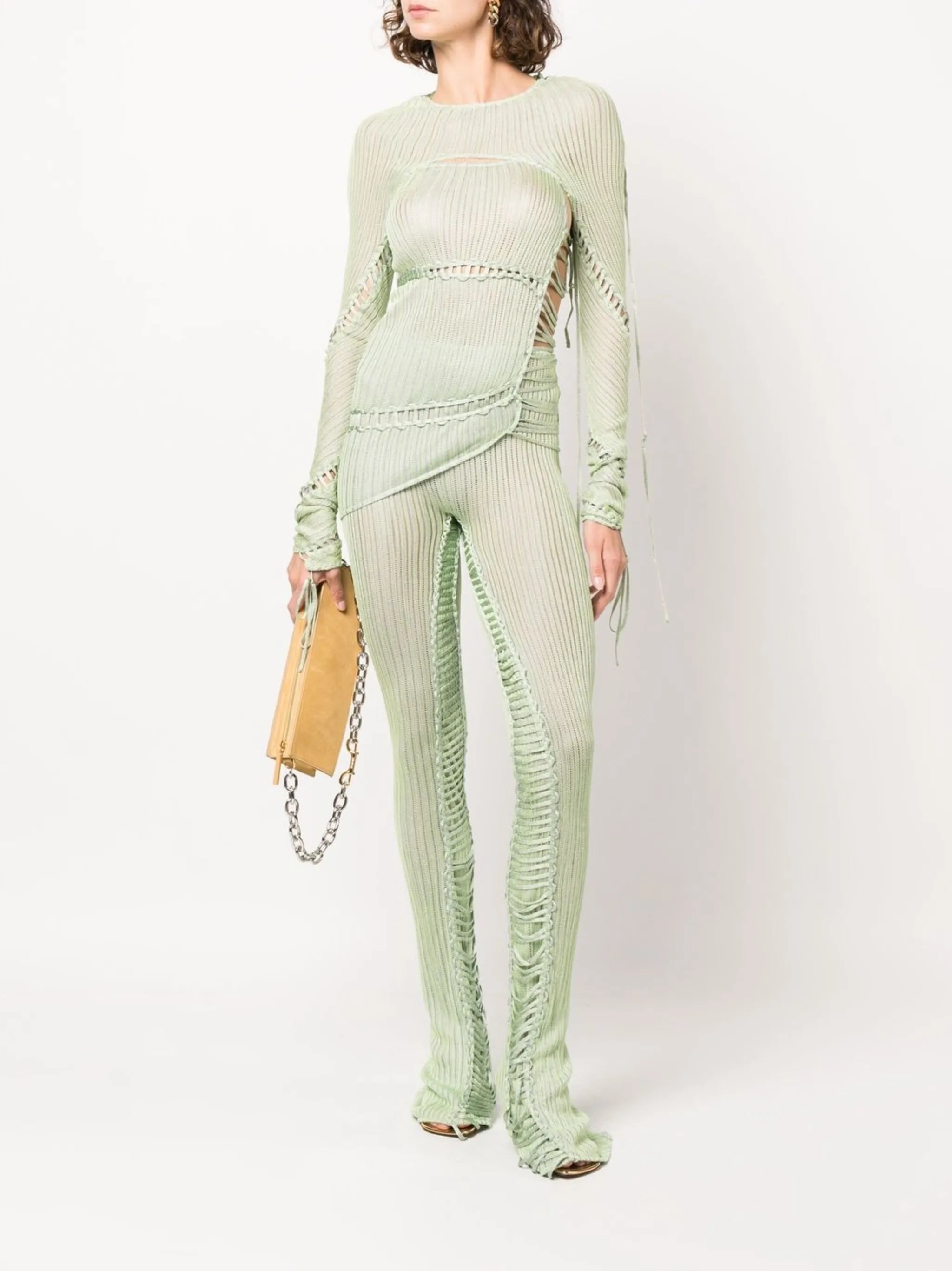 lace-up skinny trousers