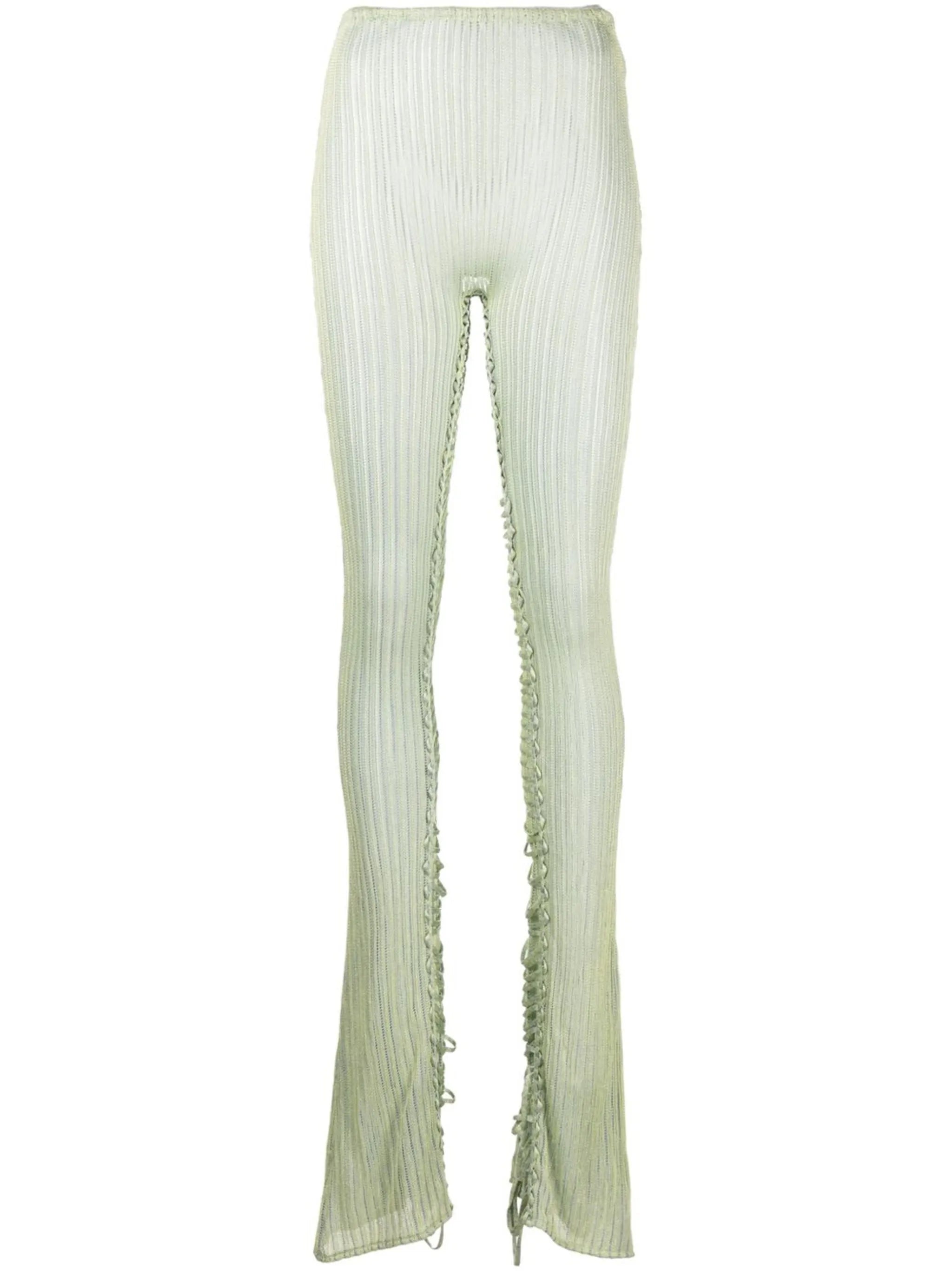 lace-up skinny trousers