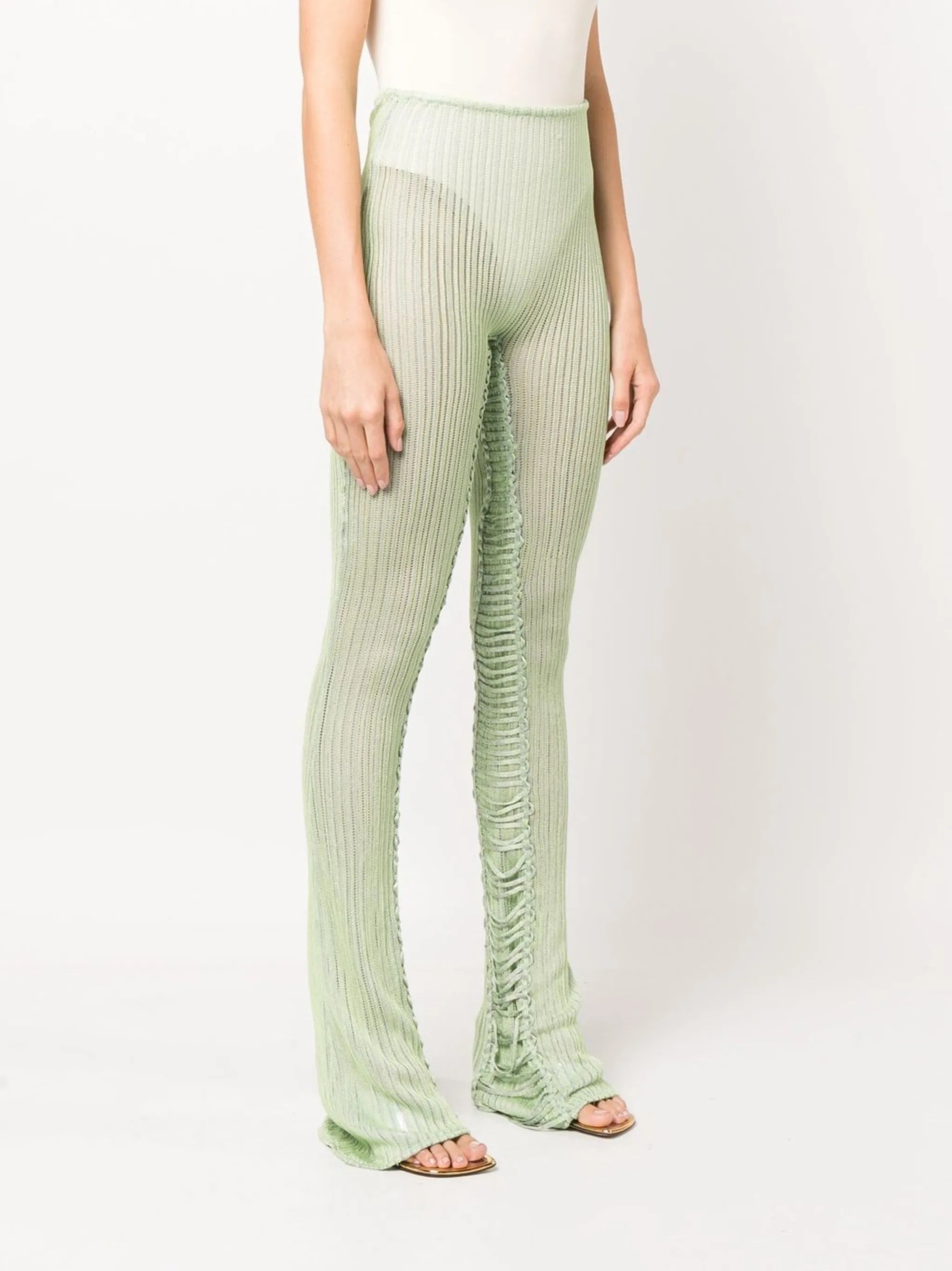 lace-up skinny trousers