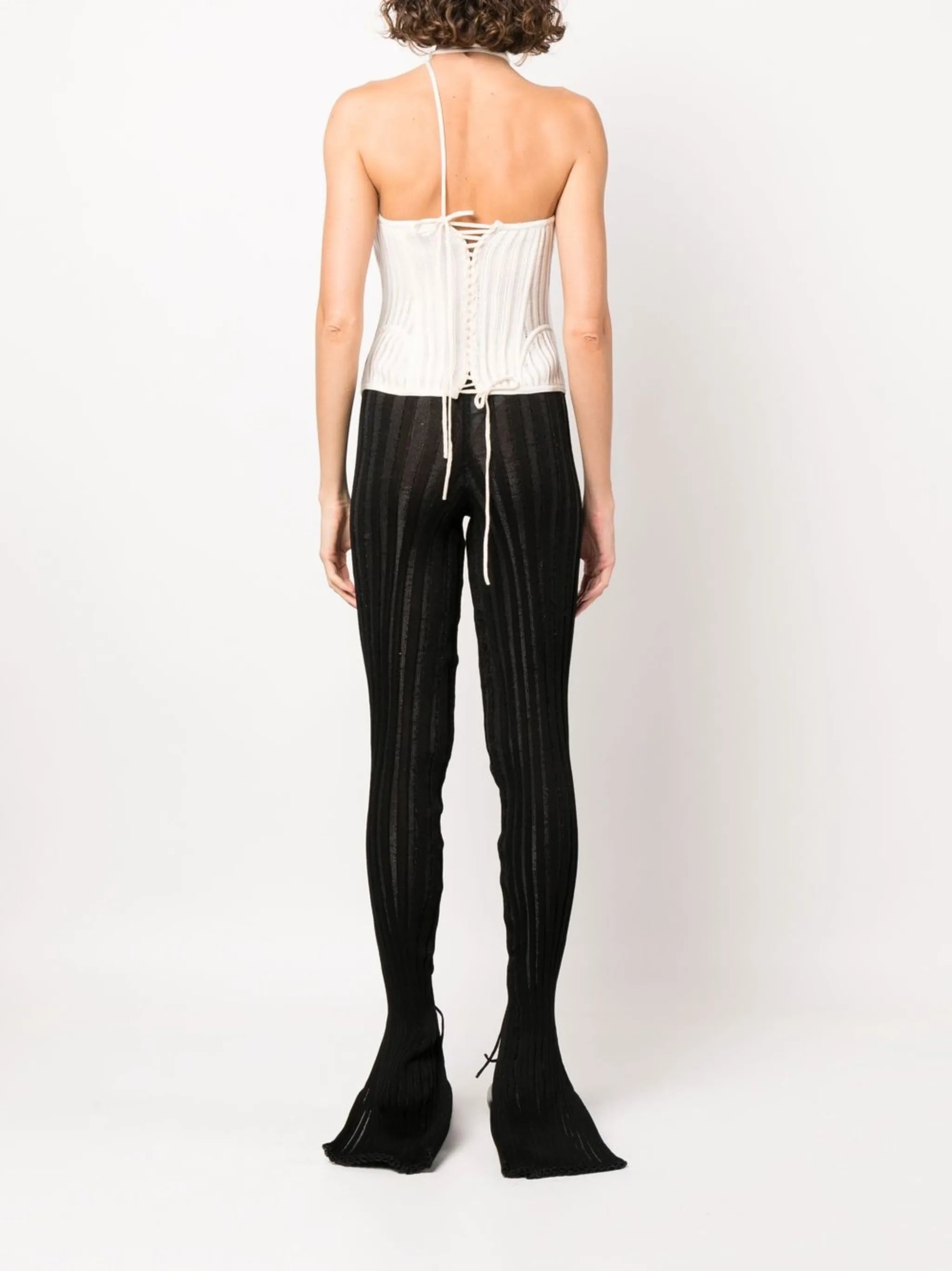 open-knit reversible bustier top