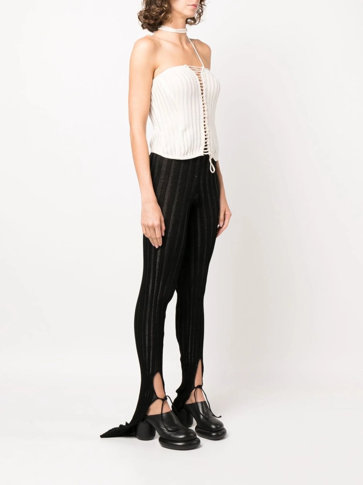 open-knit reversible bustier top