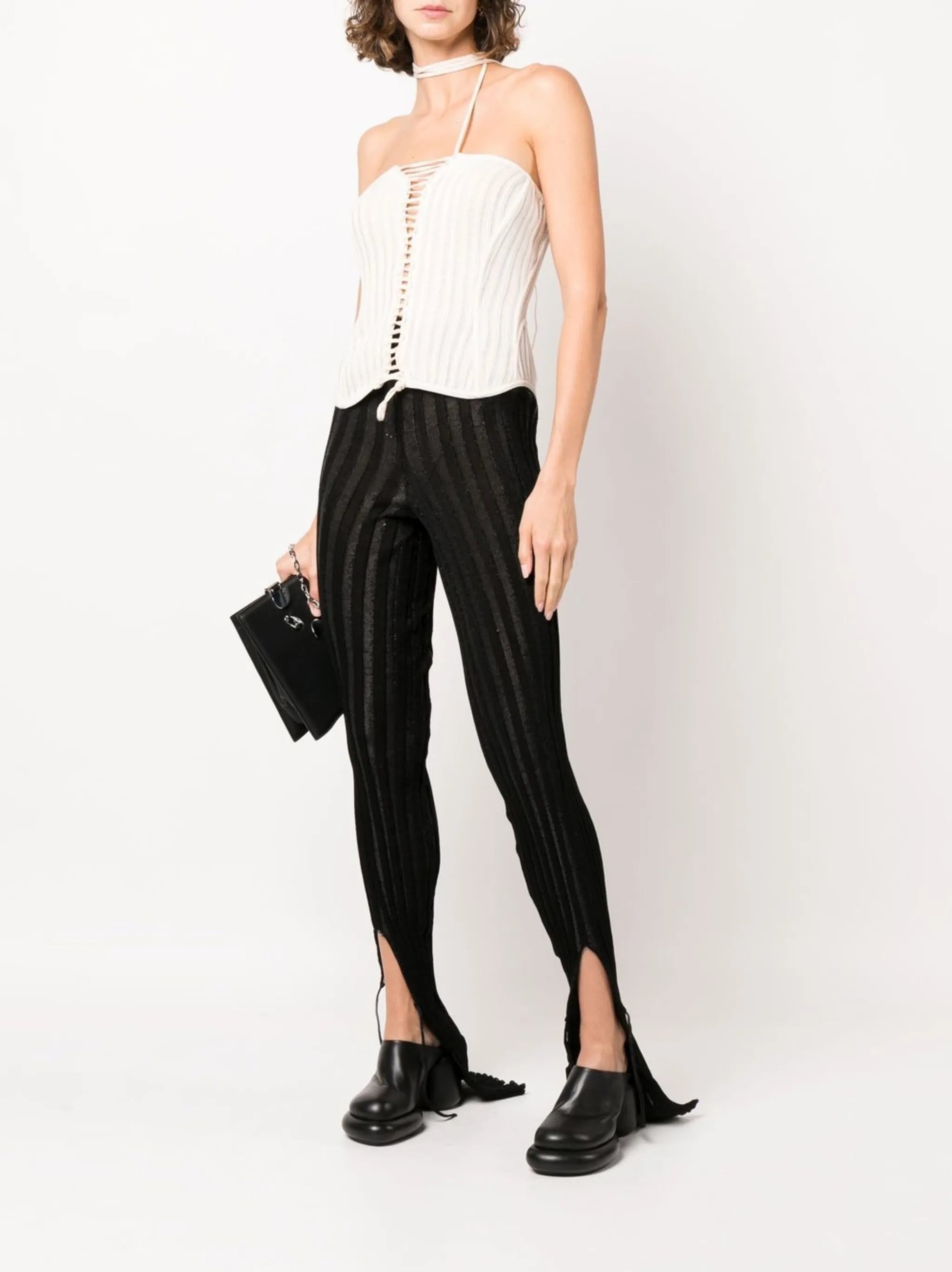 open-knit reversible bustier top
