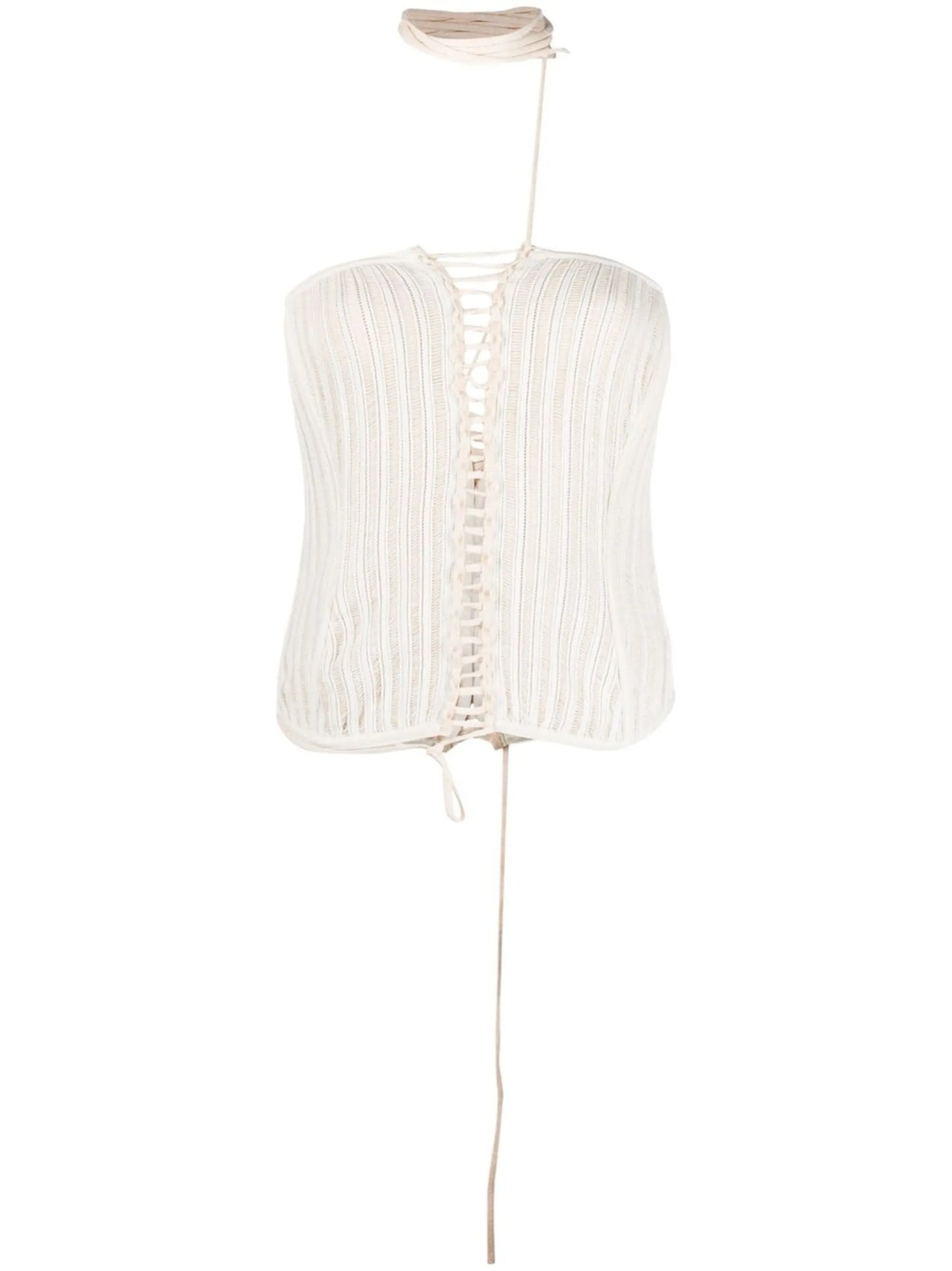 open-knit reversible bustier top