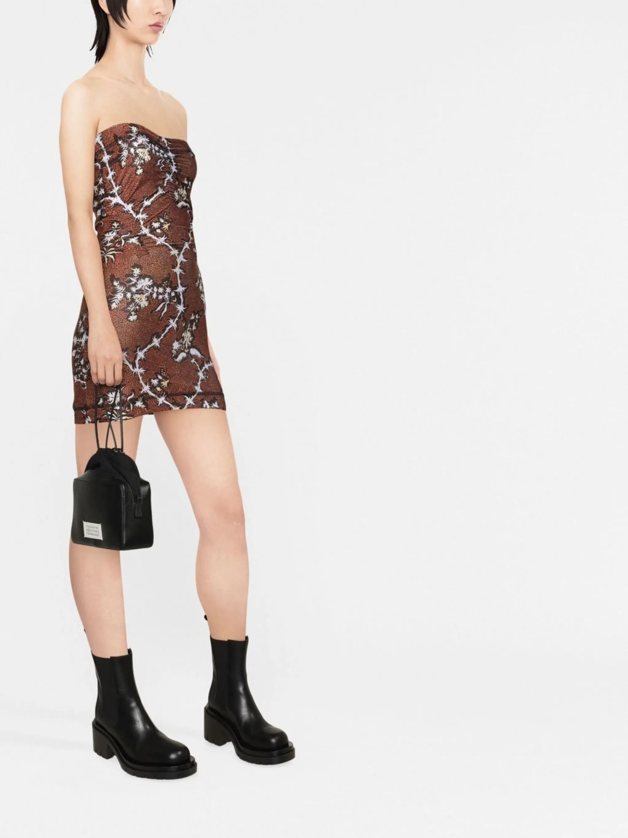 Skinn floral-print mini dress