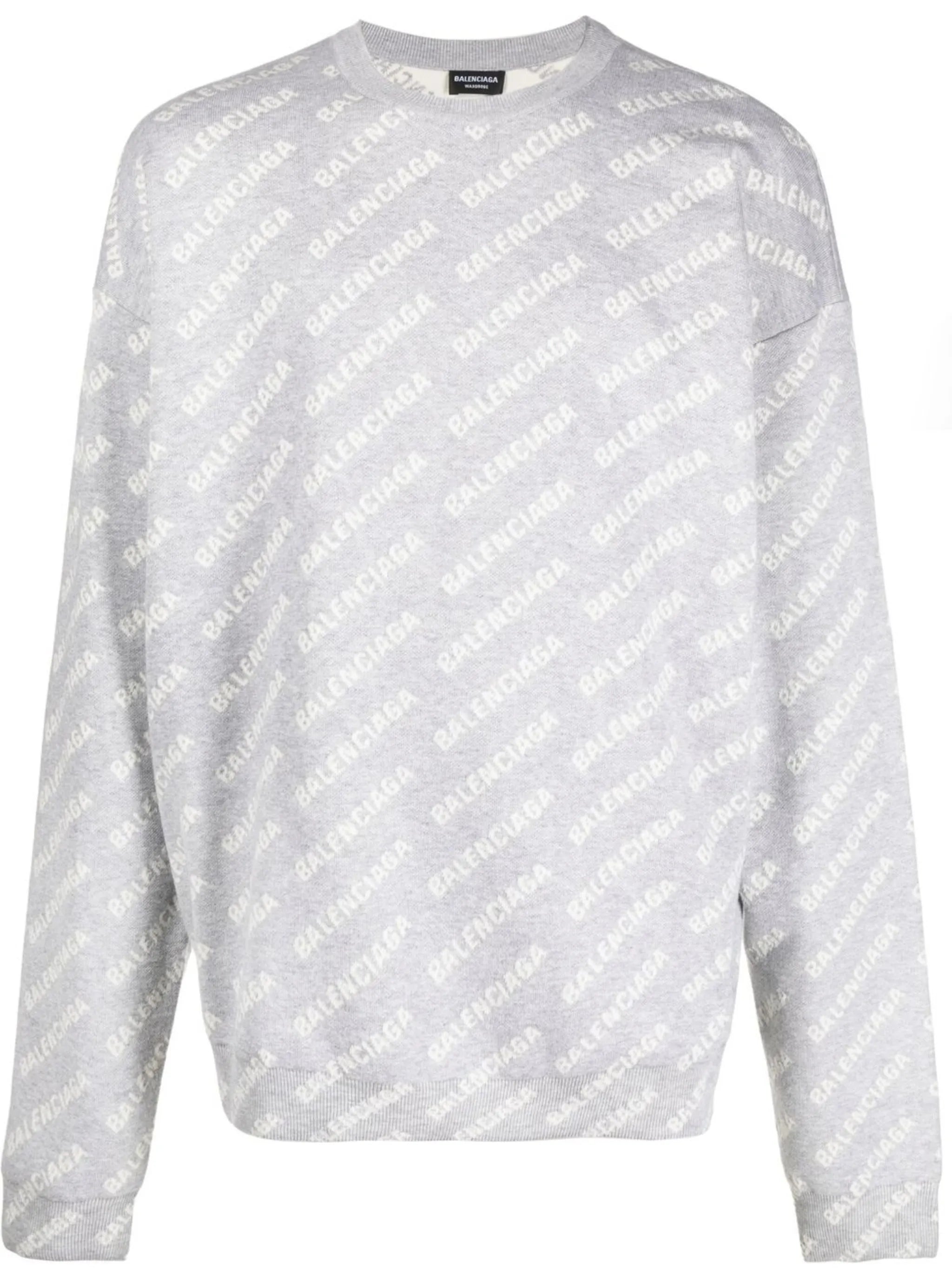 intarsia-logo crew-neck jumper