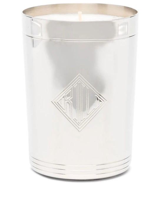 Rhinelander logo-debossed candle