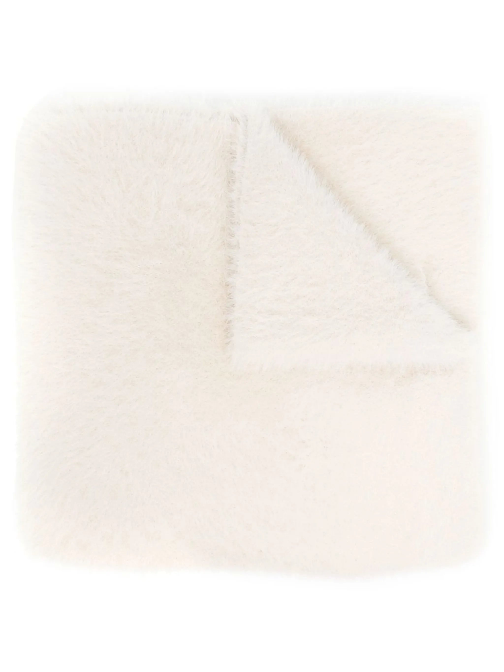 textured logo-embroidered scarf