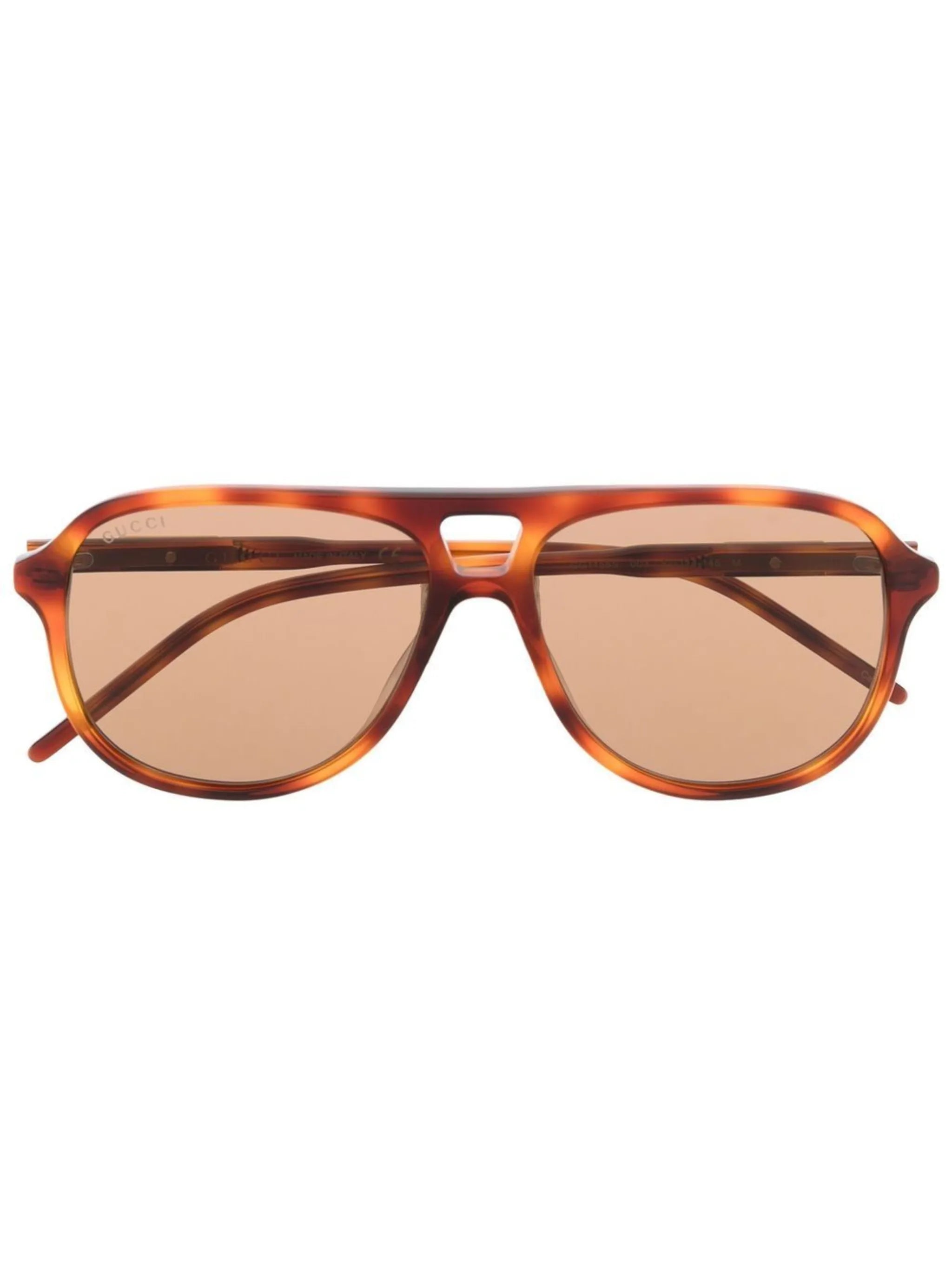 tortoiseshell-effect pilot-frame sunglasses