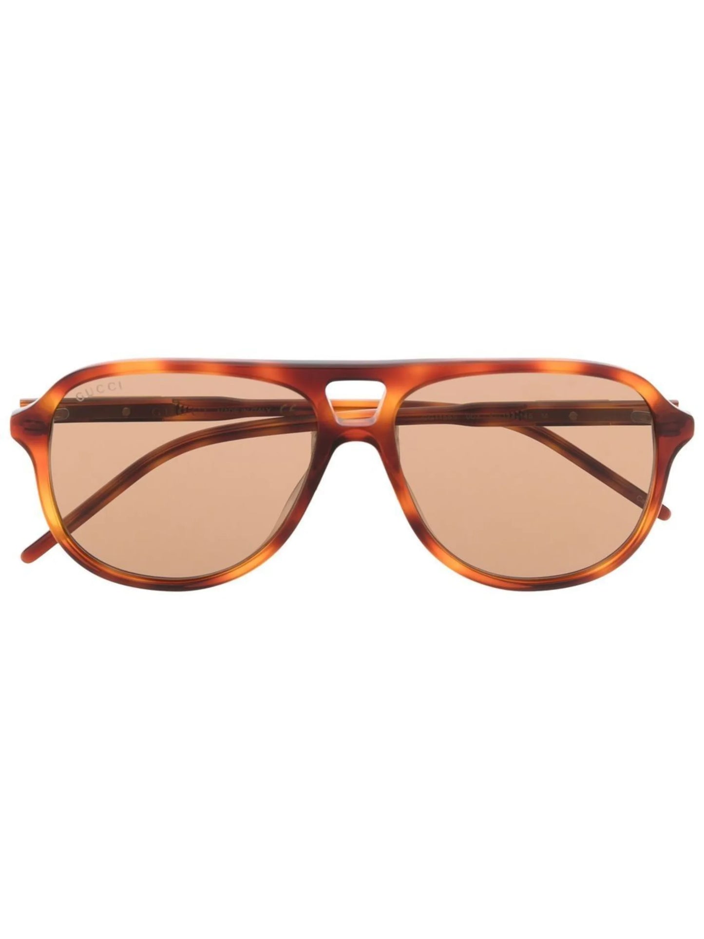 tortoiseshell-effect pilot-frame sunglasses