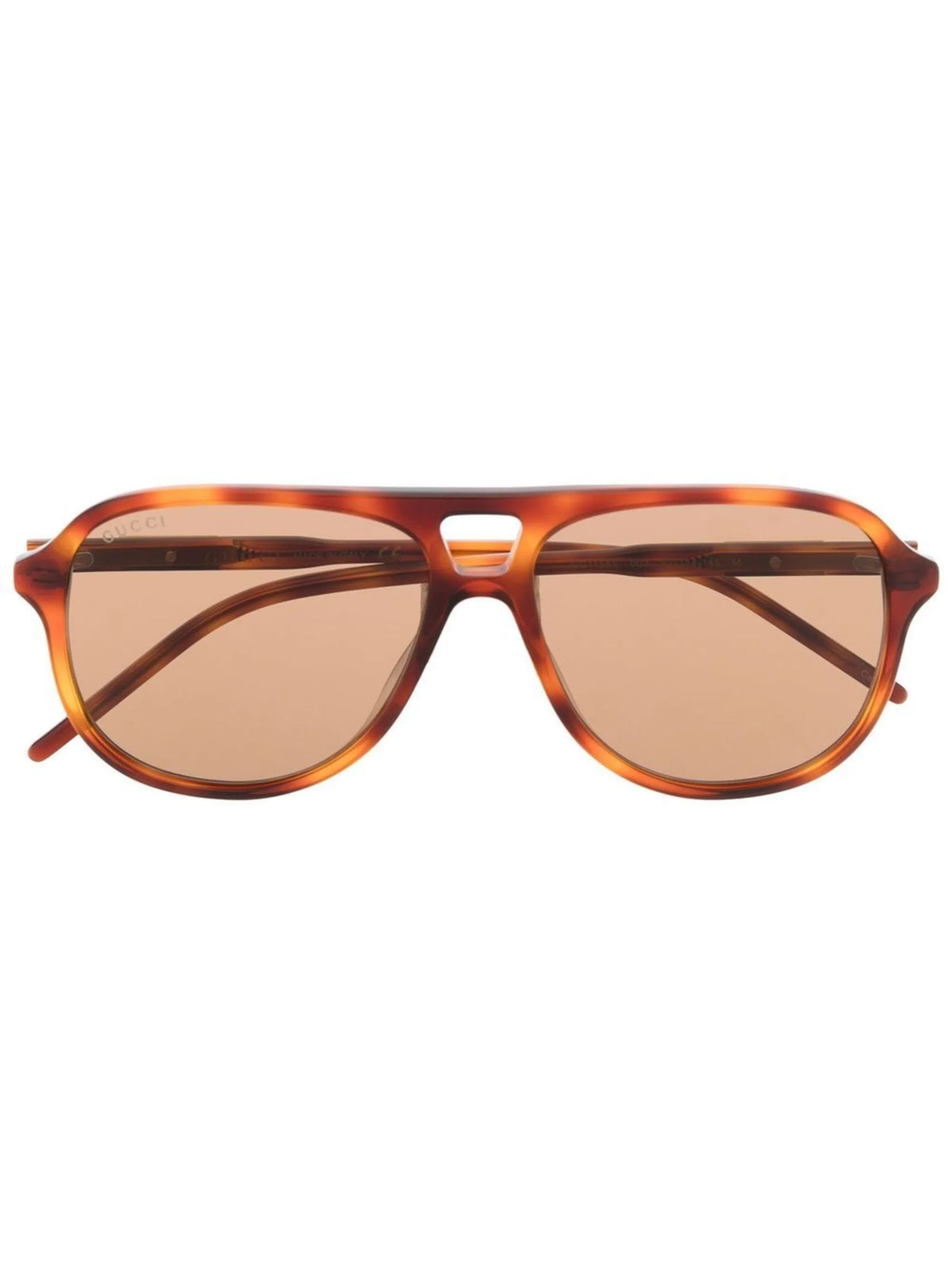tortoiseshell-effect pilot-frame sunglasses