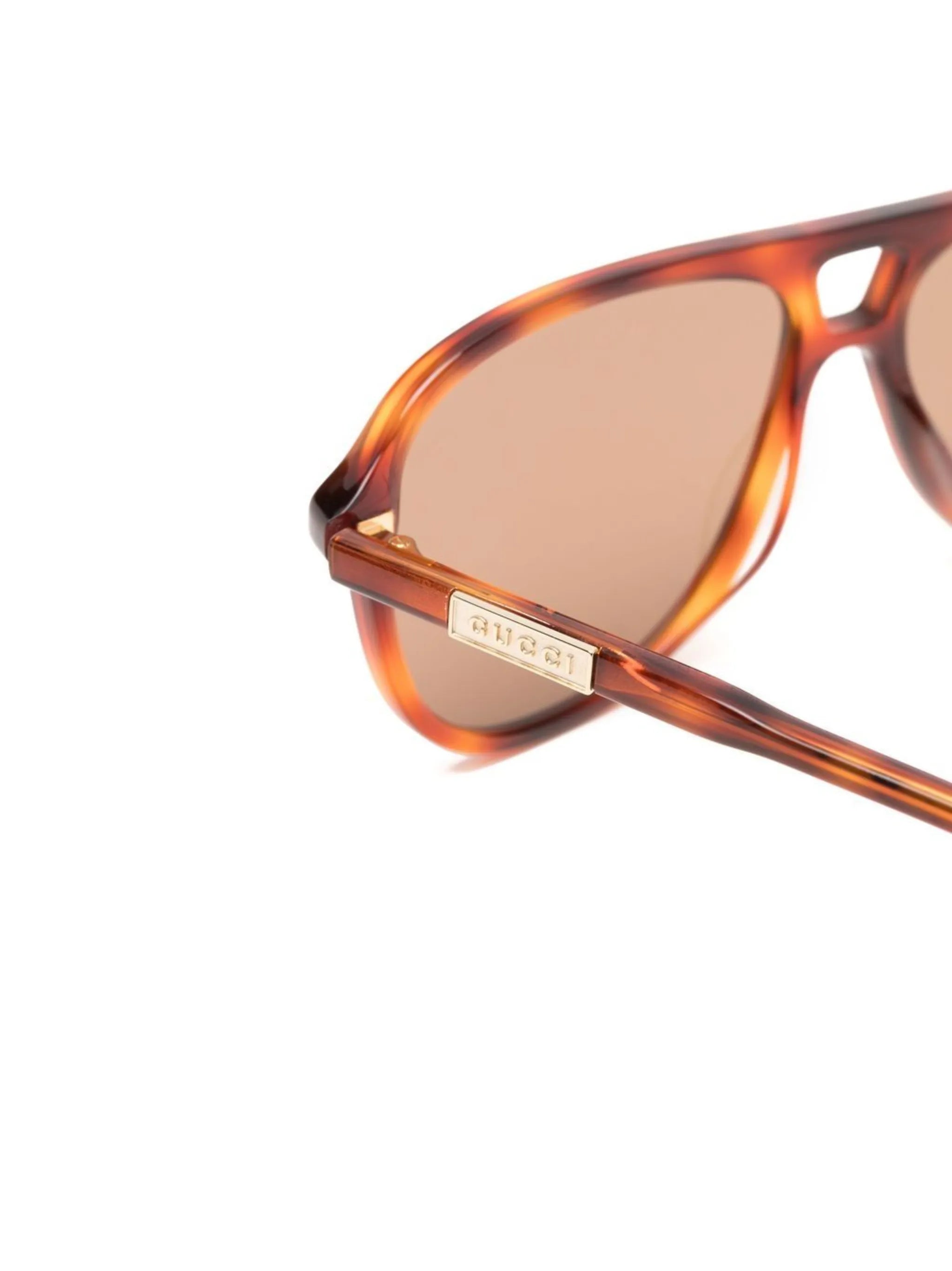 tortoiseshell-effect pilot-frame sunglasses