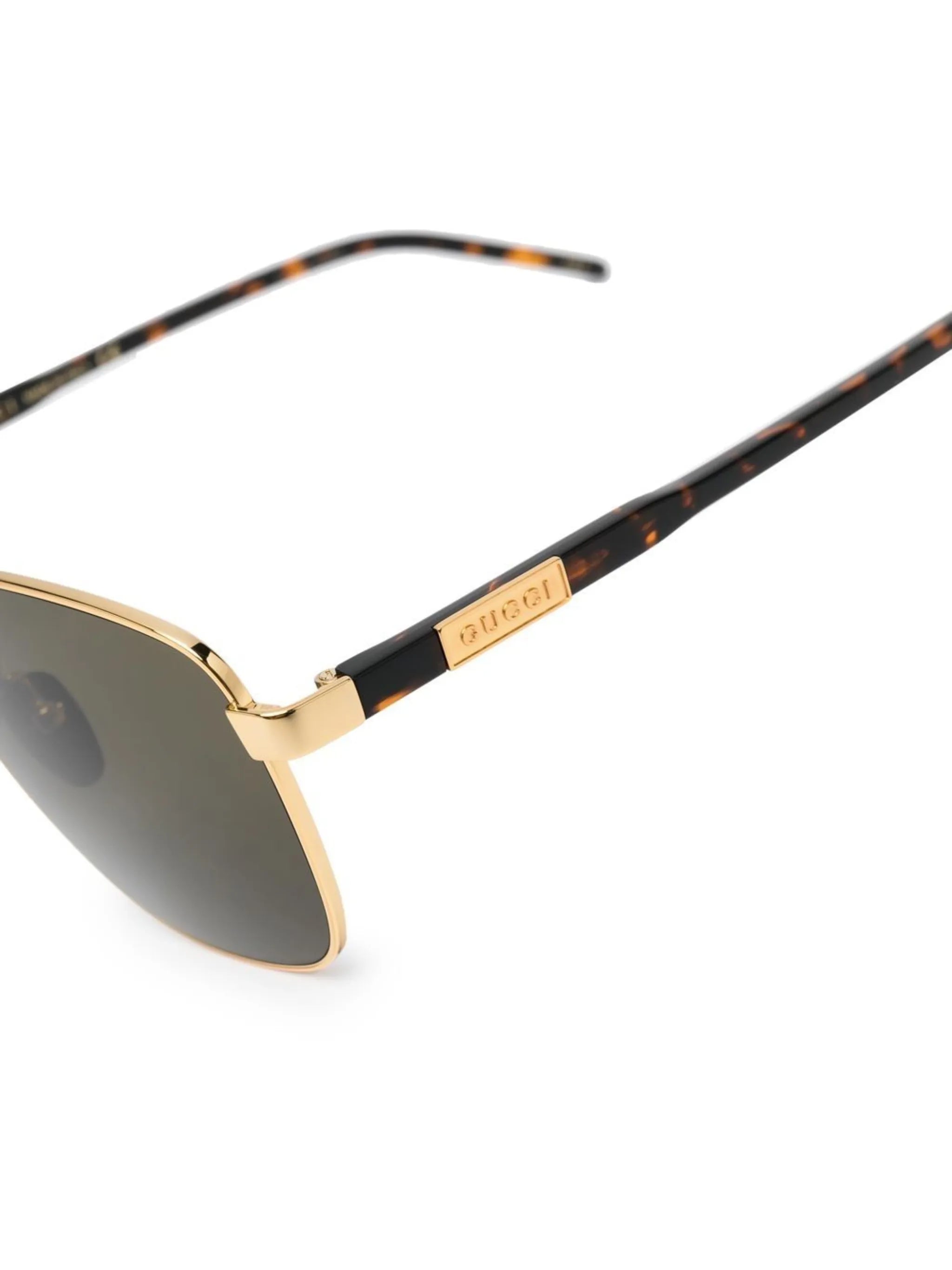 two-toned pilot-frame sunglasses