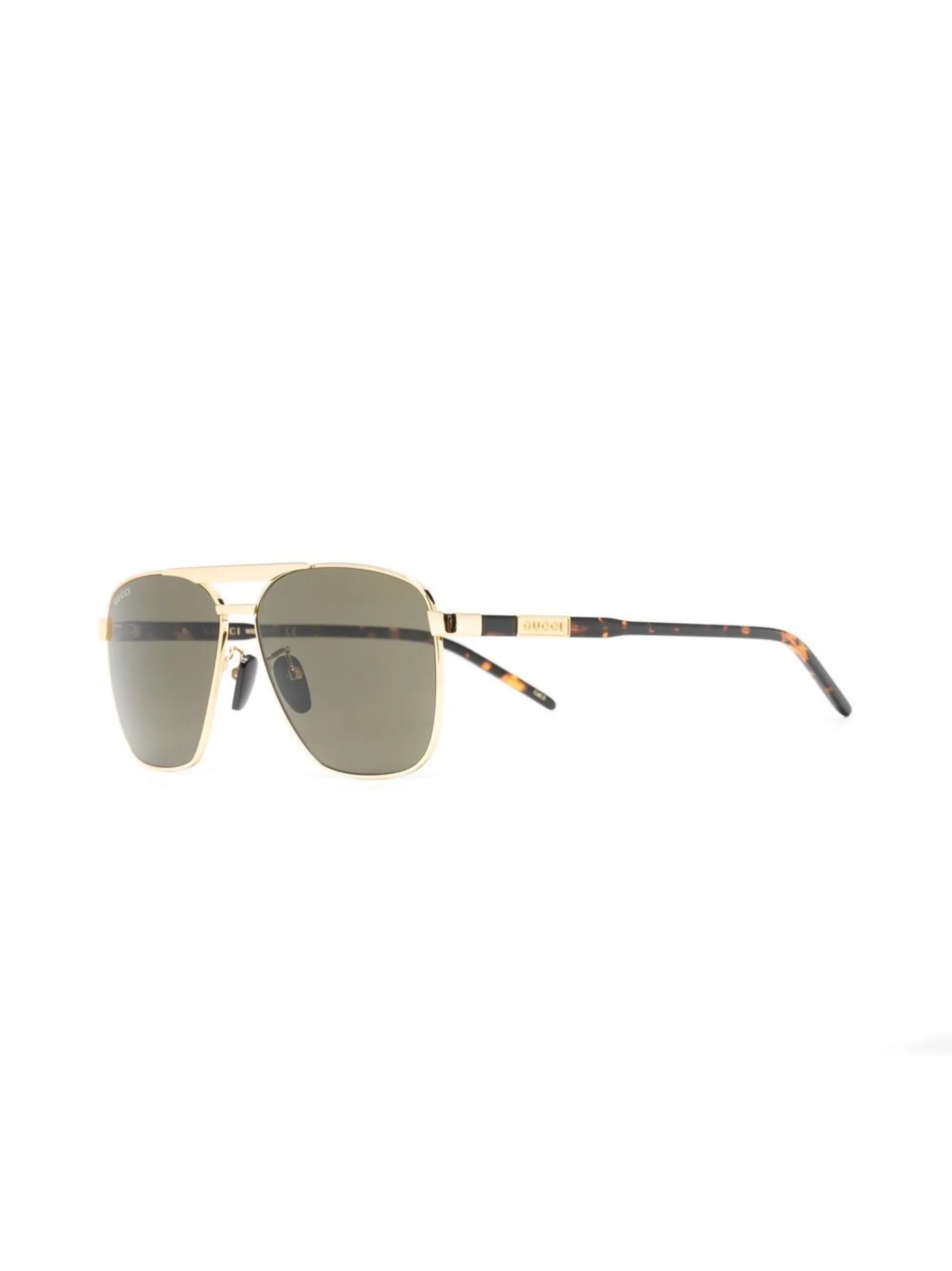 two-toned pilot-frame sunglasses
