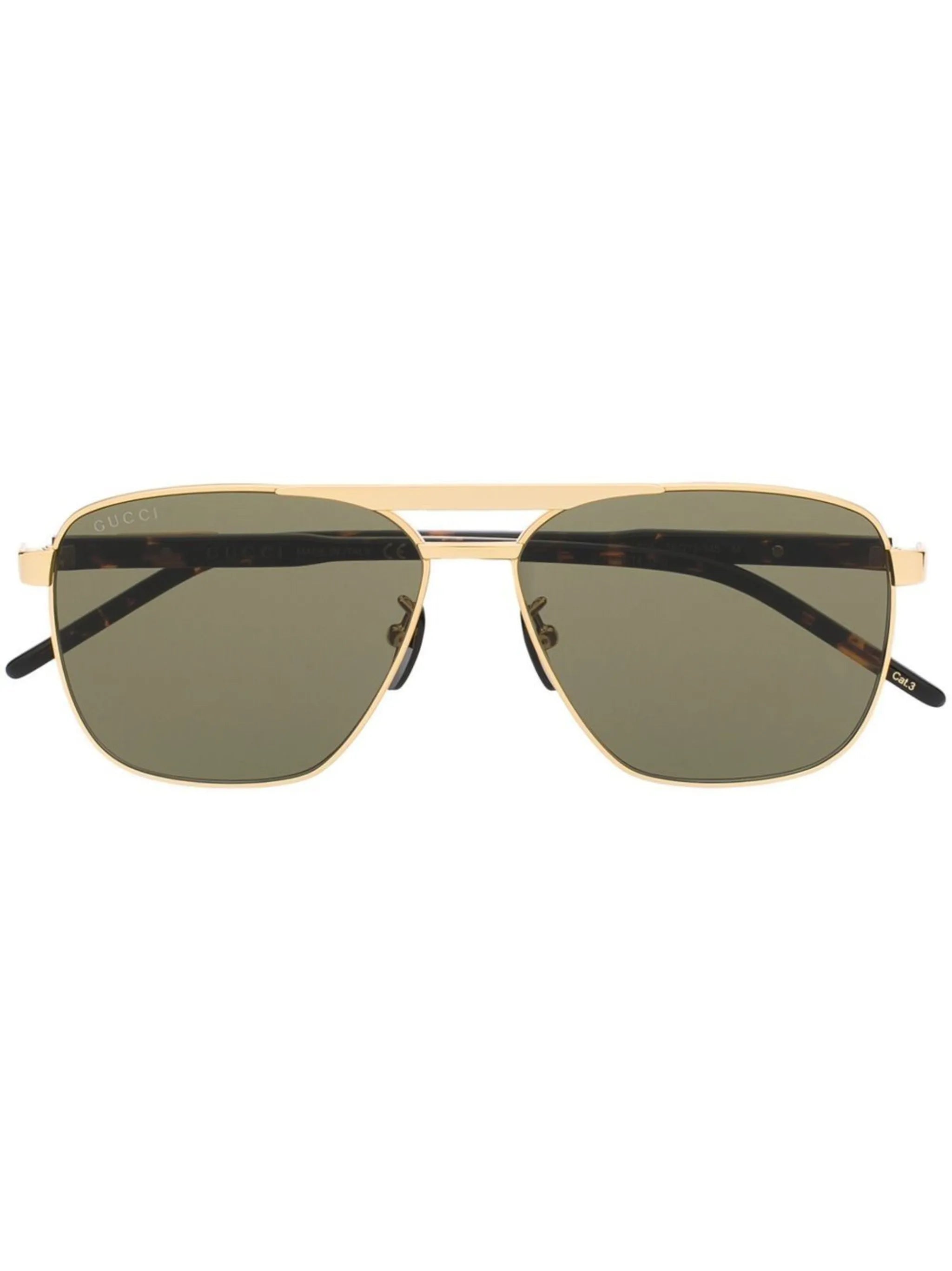 two-toned pilot-frame sunglasses
