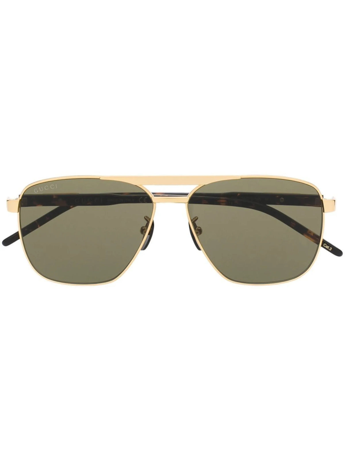 two-toned pilot-frame sunglasses