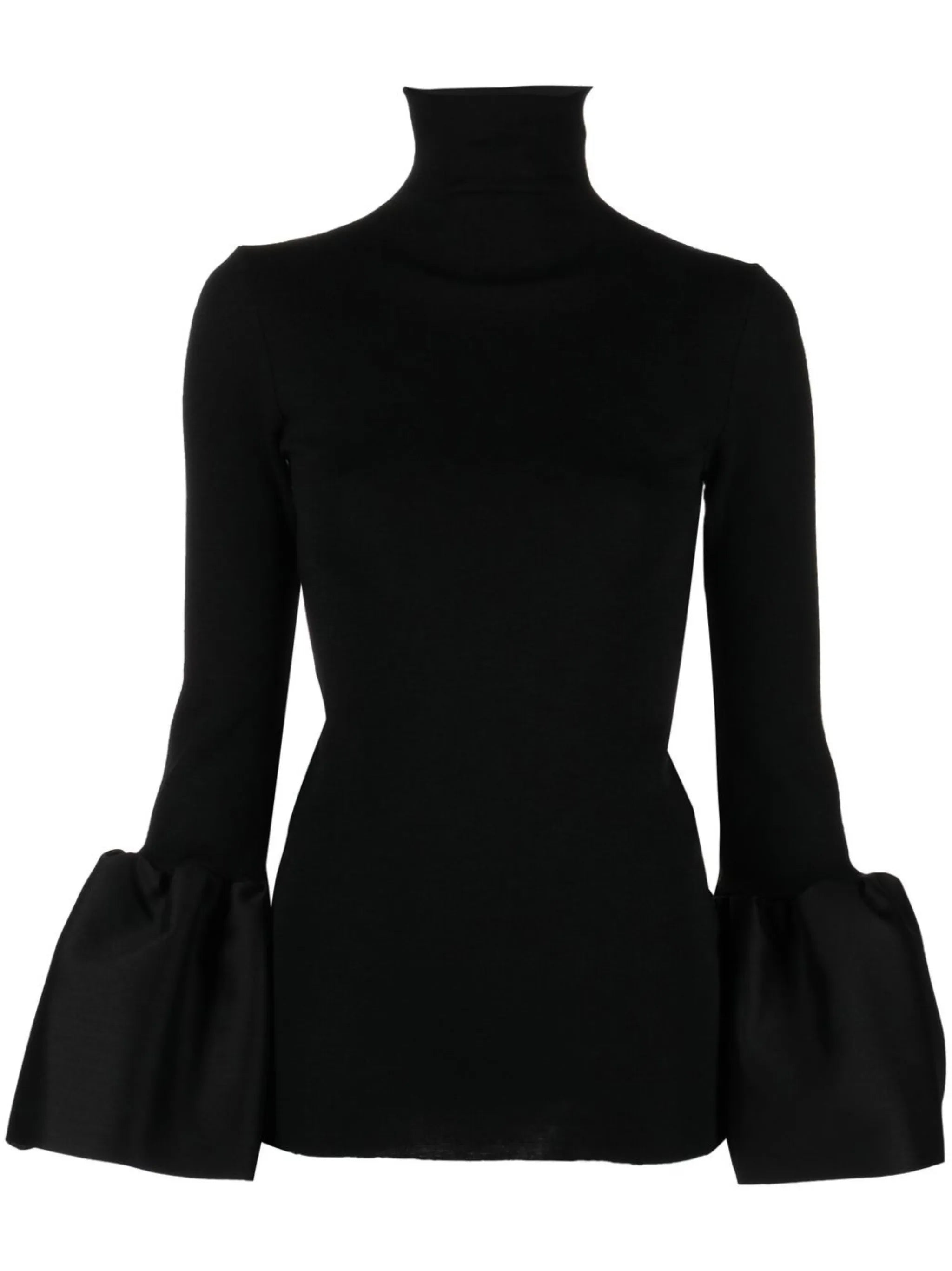 high-neck long-sleeve top