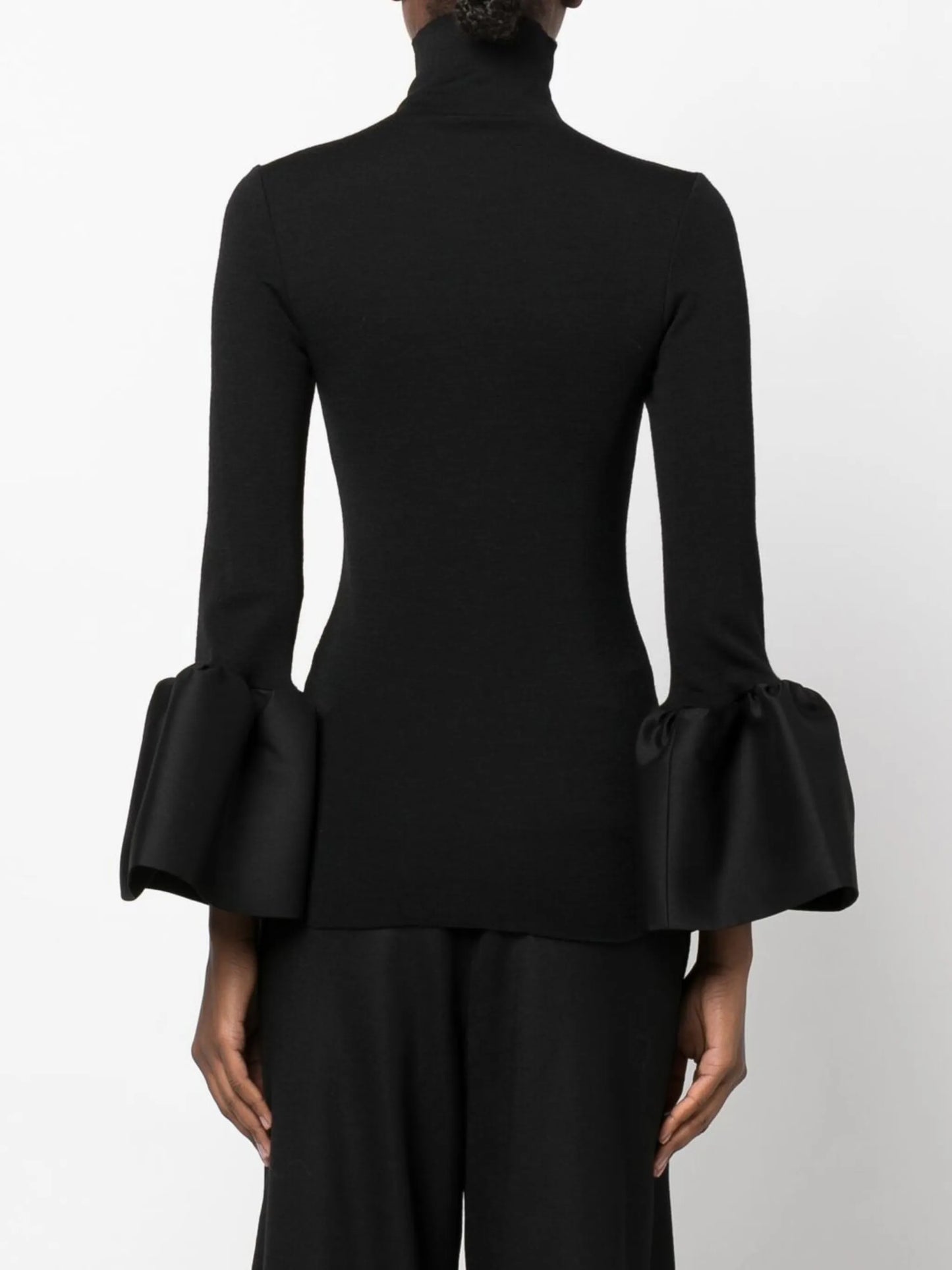 high-neck long-sleeve top