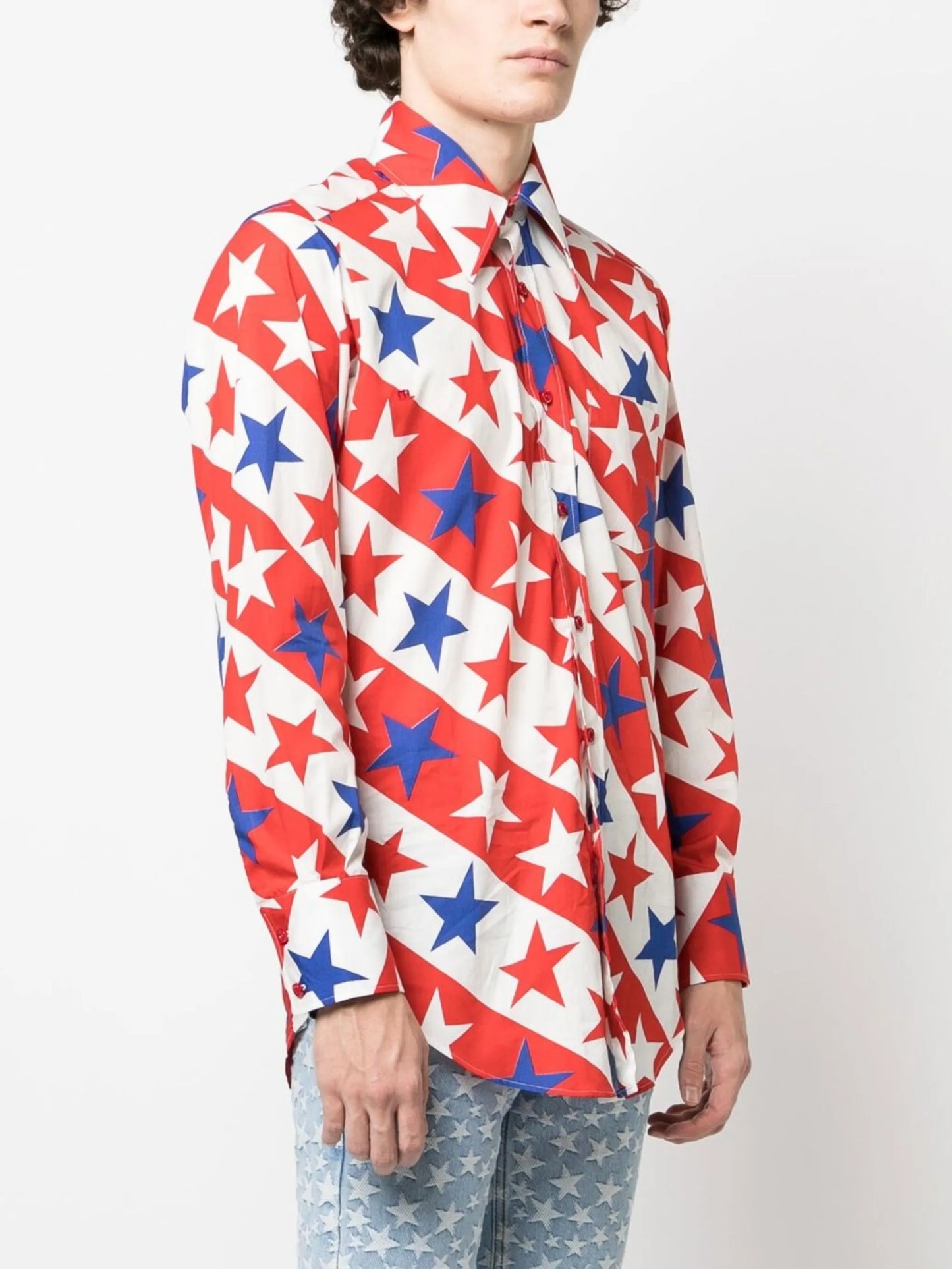 star-print long-sleeve shirt