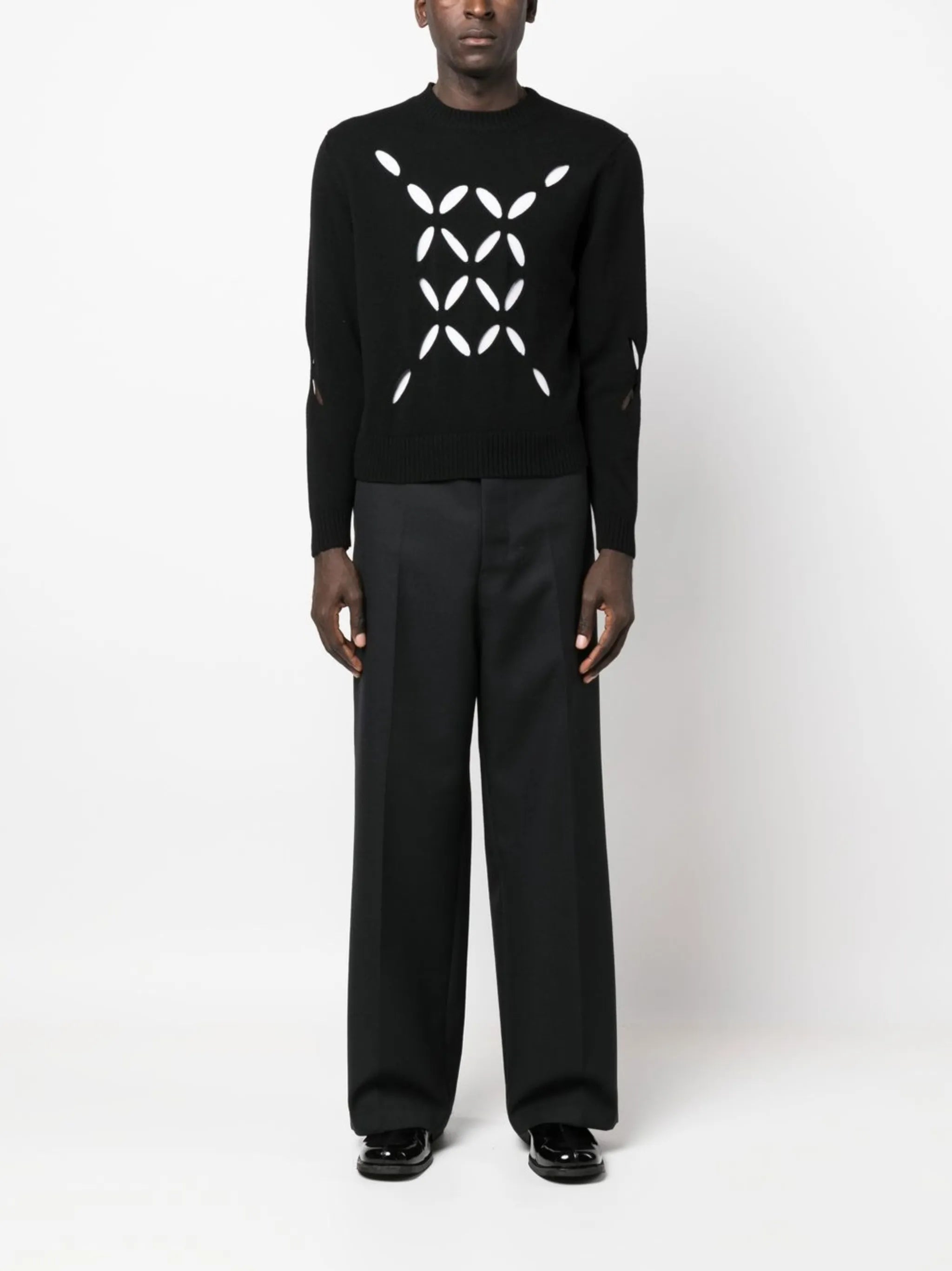slashed knit jumper