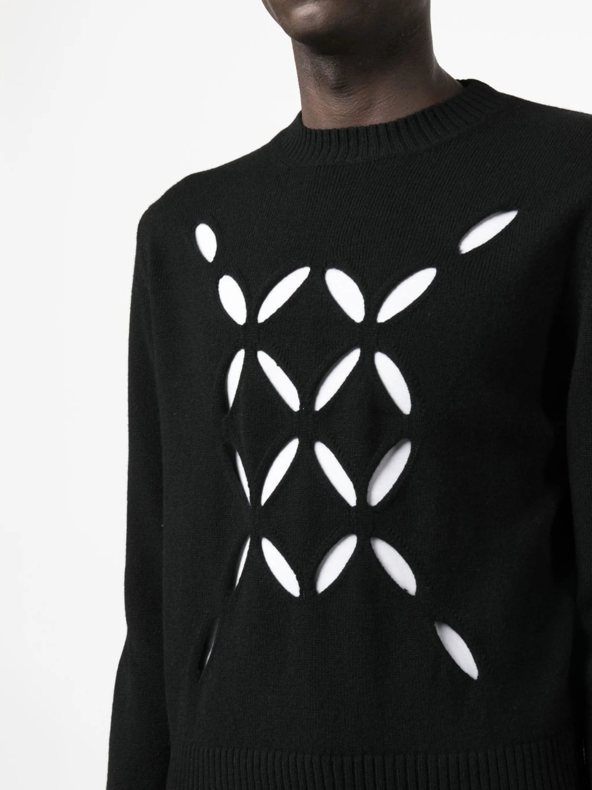 slashed knit jumper