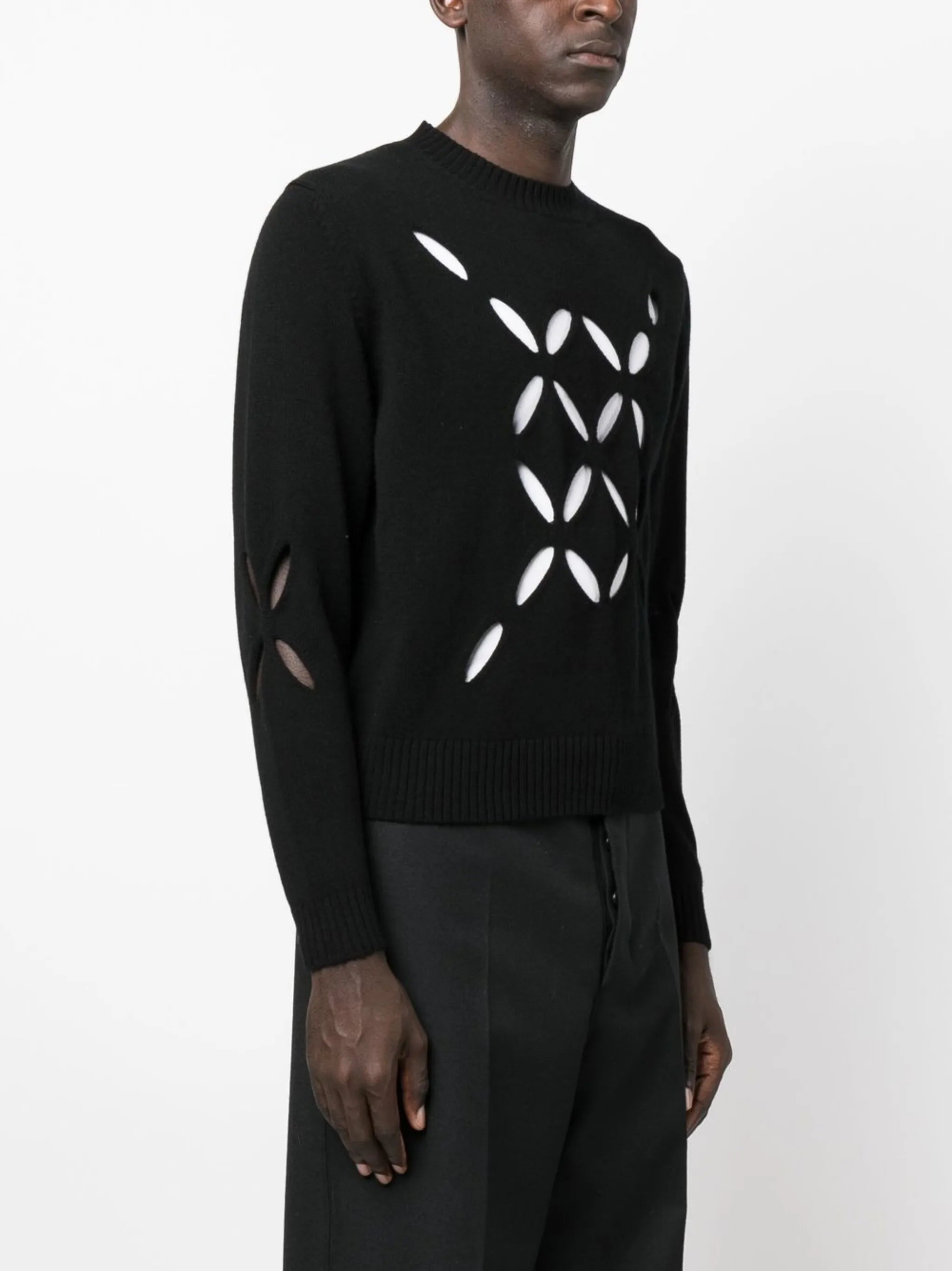 slashed knit jumper