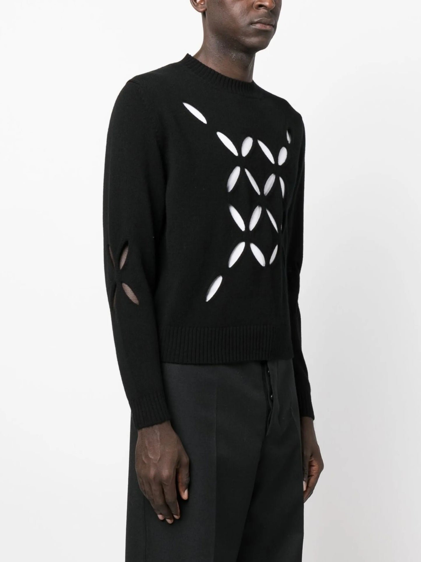 slashed knit jumper