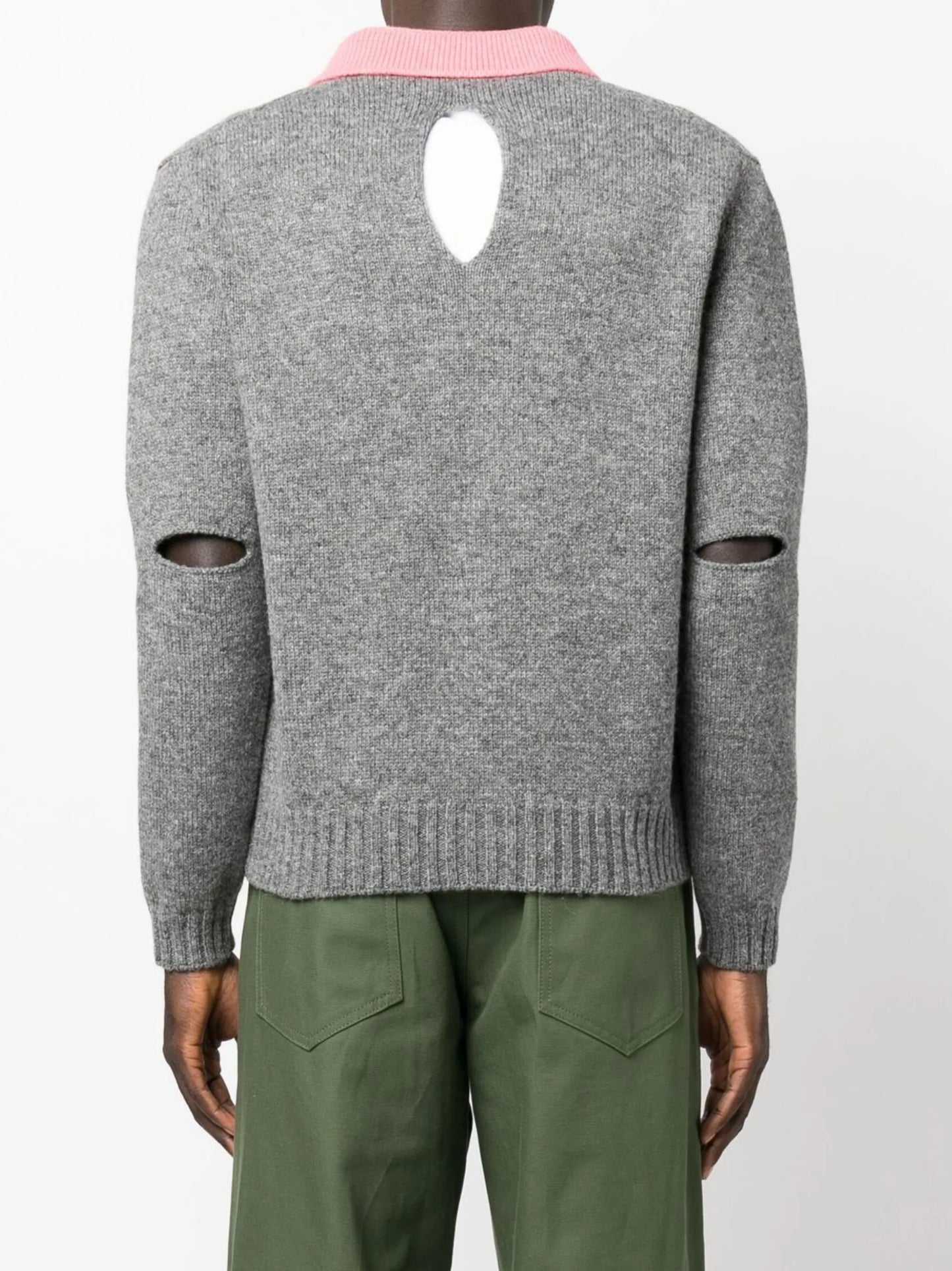 layered wool cardigan
