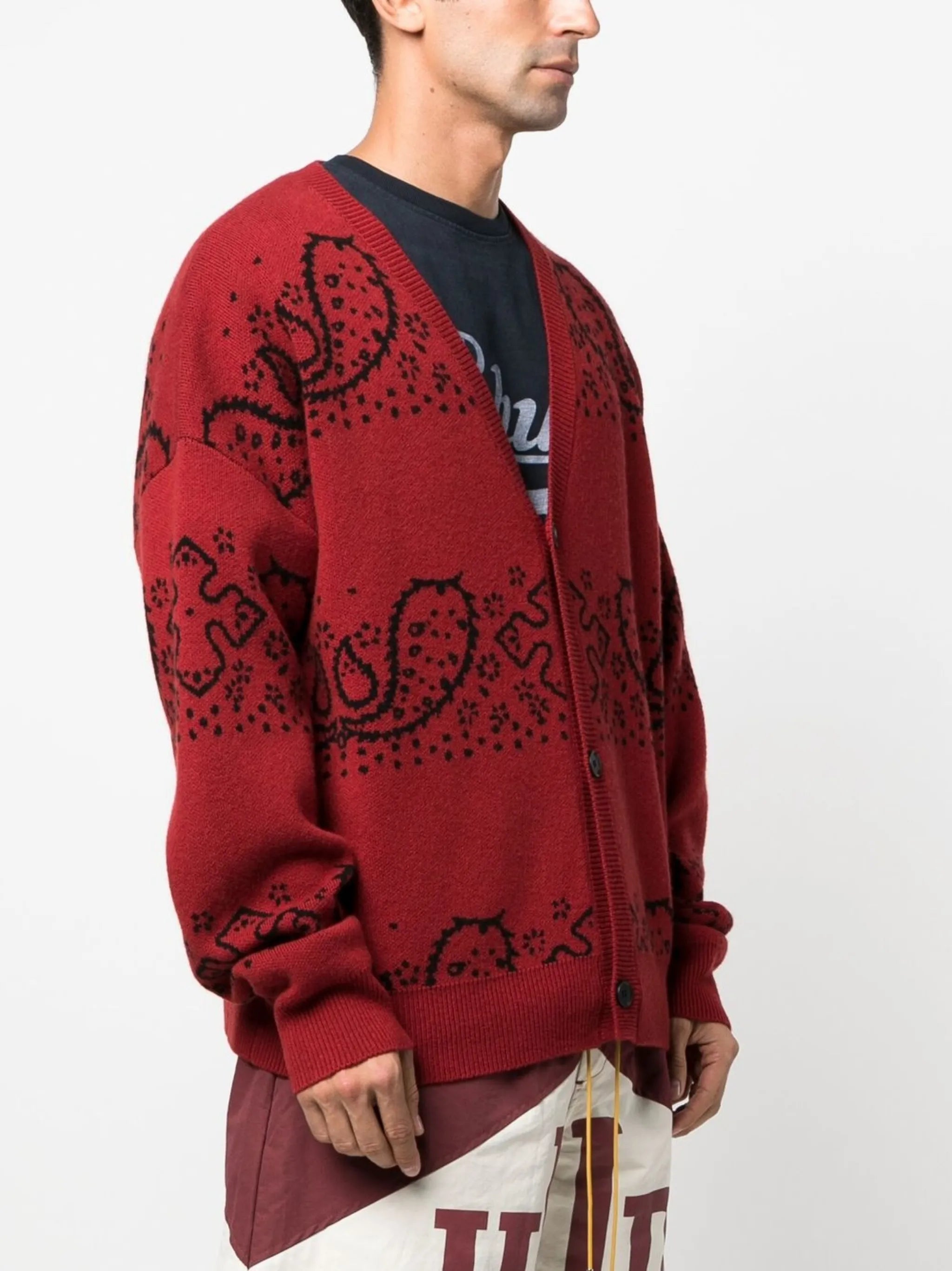 bandana-jacquard cardigan