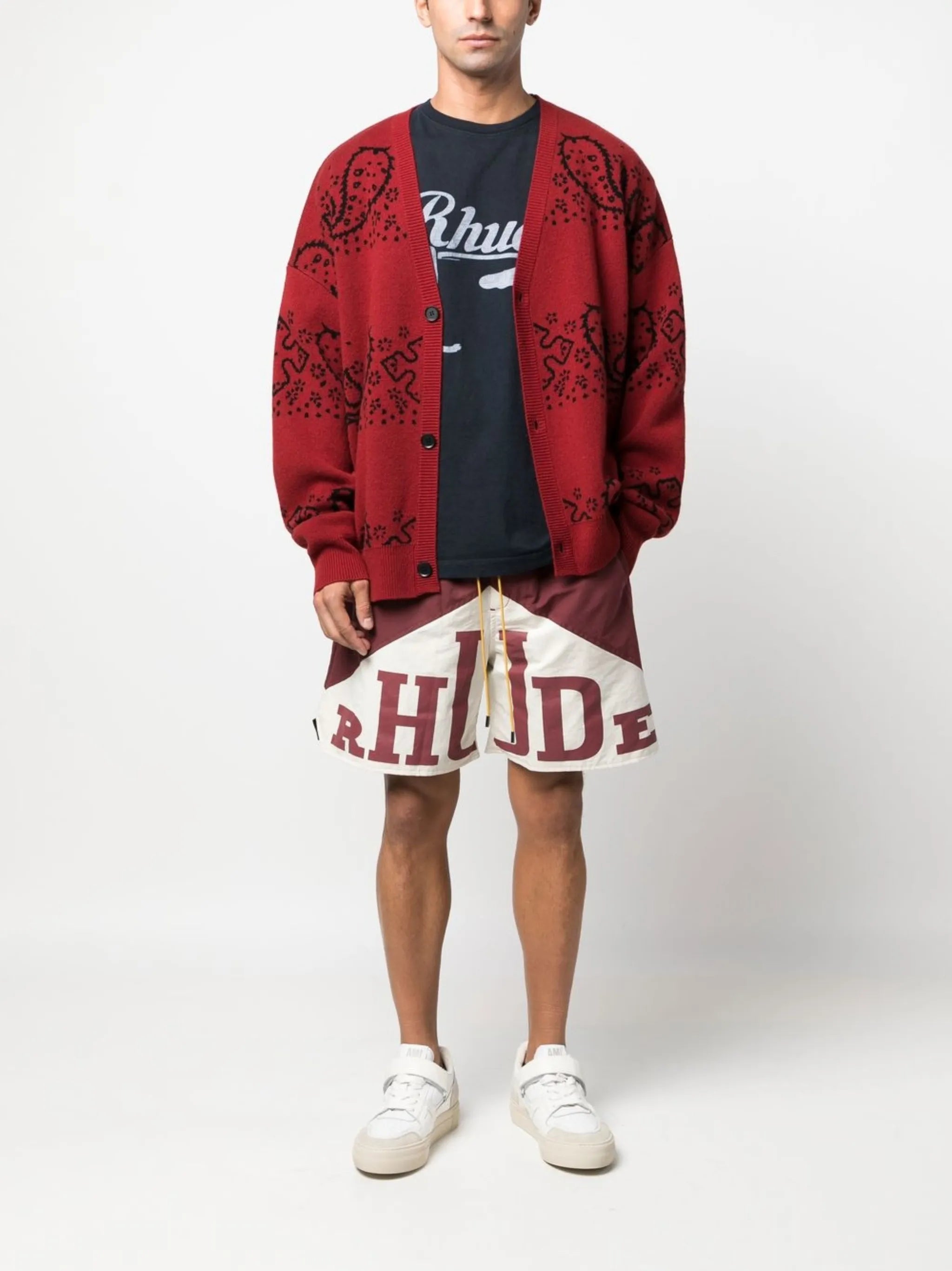 bandana-jacquard cardigan