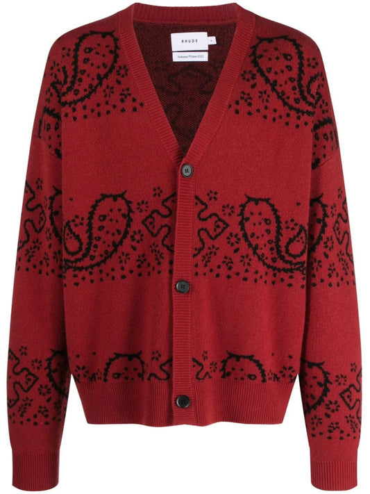 bandana-jacquard cardigan
