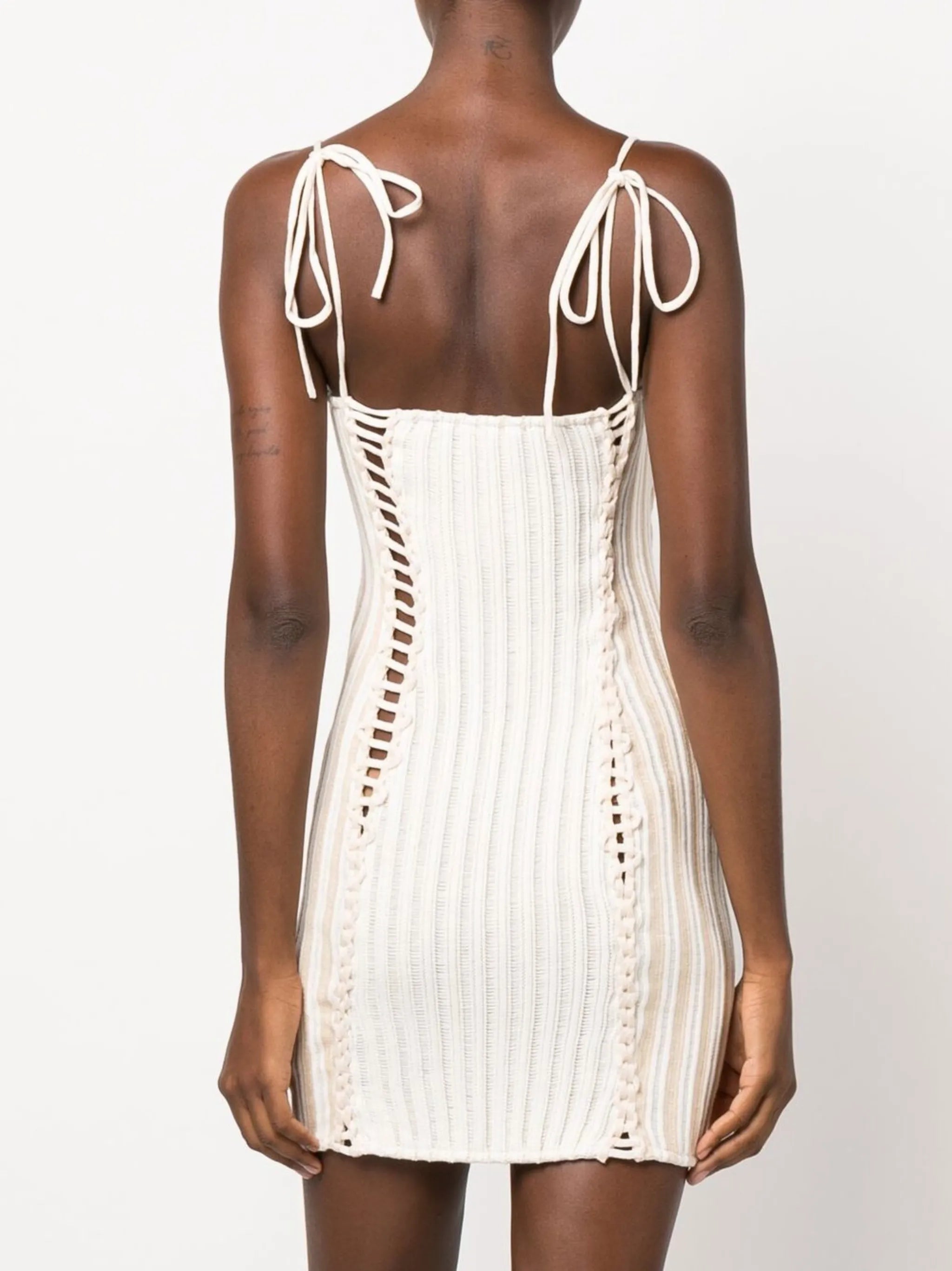 bustier-style mini dress