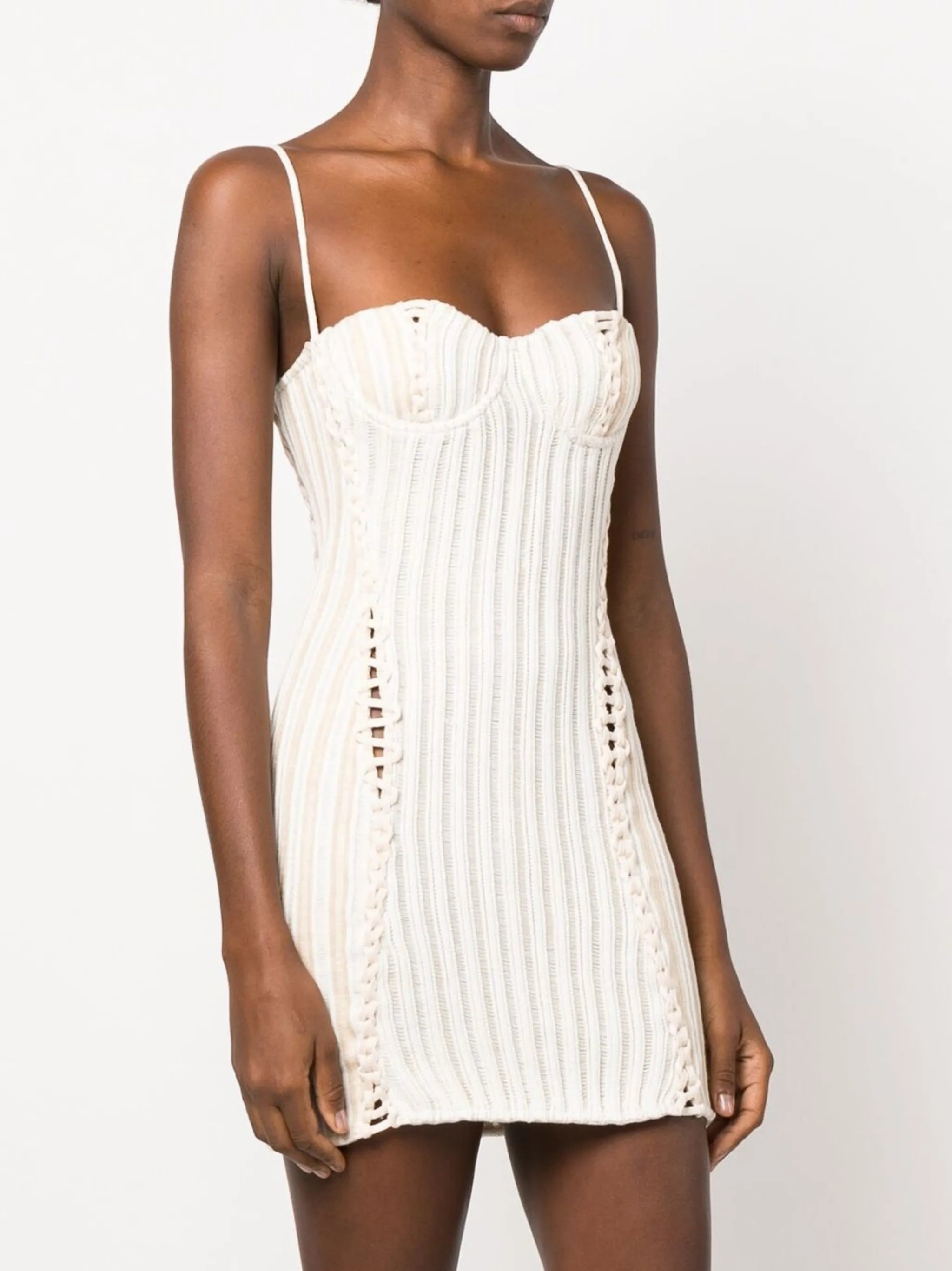 bustier-style mini dress
