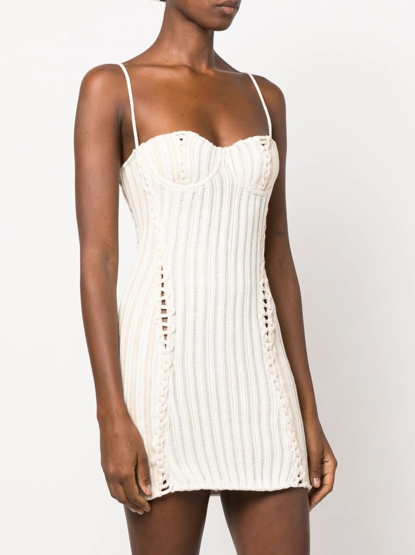 bustier-style mini dress